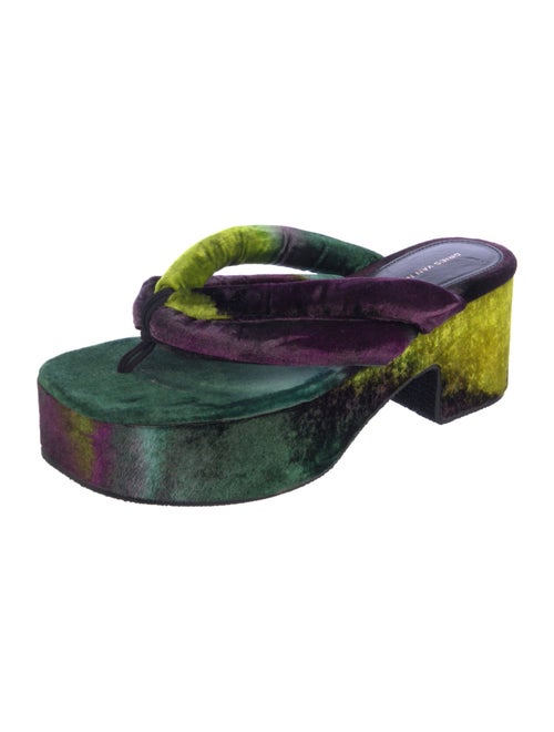 Dries Van Noten Velvet Printed Slides