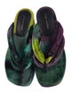 Dries Van Noten Velvet Printed Slides