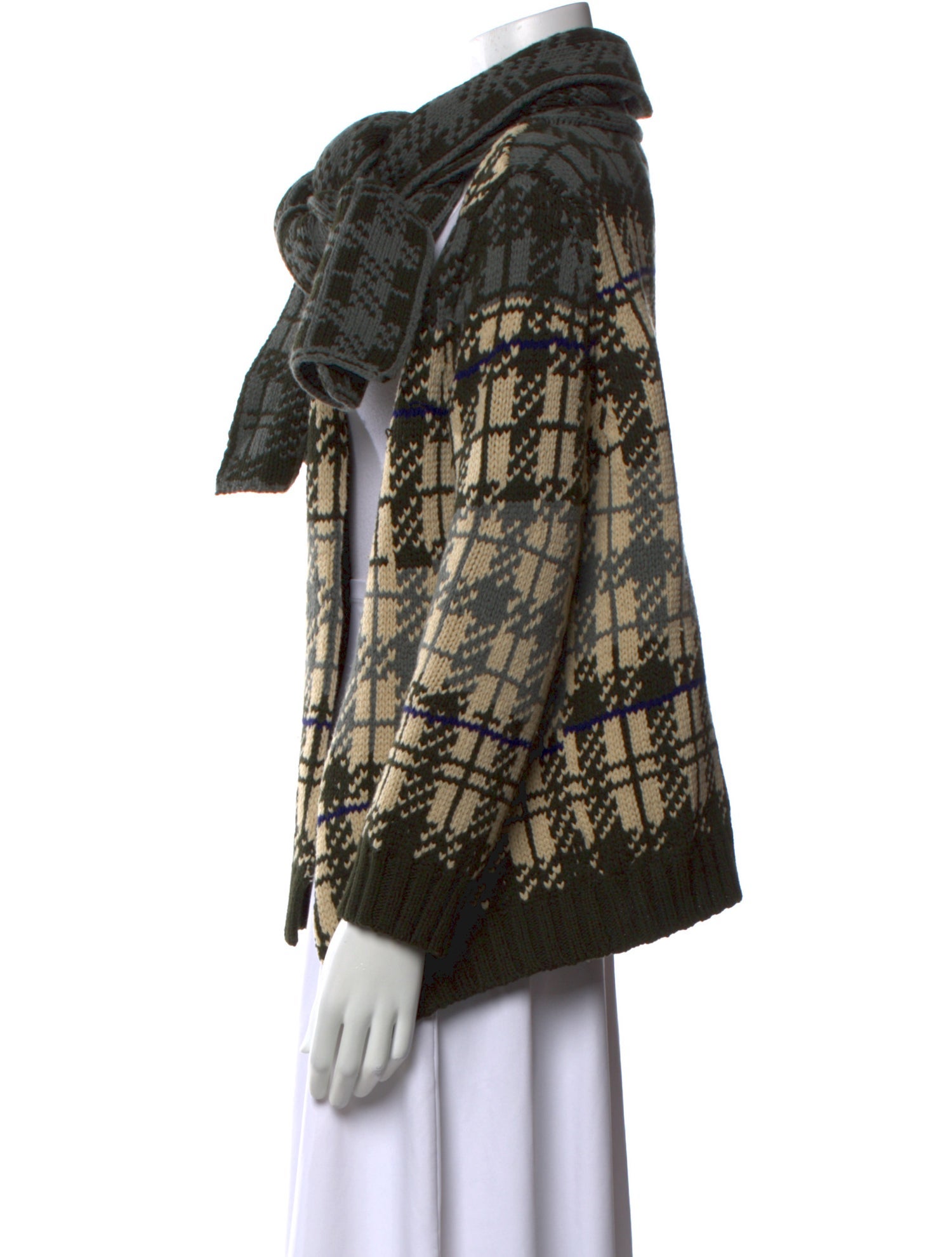 Dries Van Noten Plaid Print Turtleneck Sweater