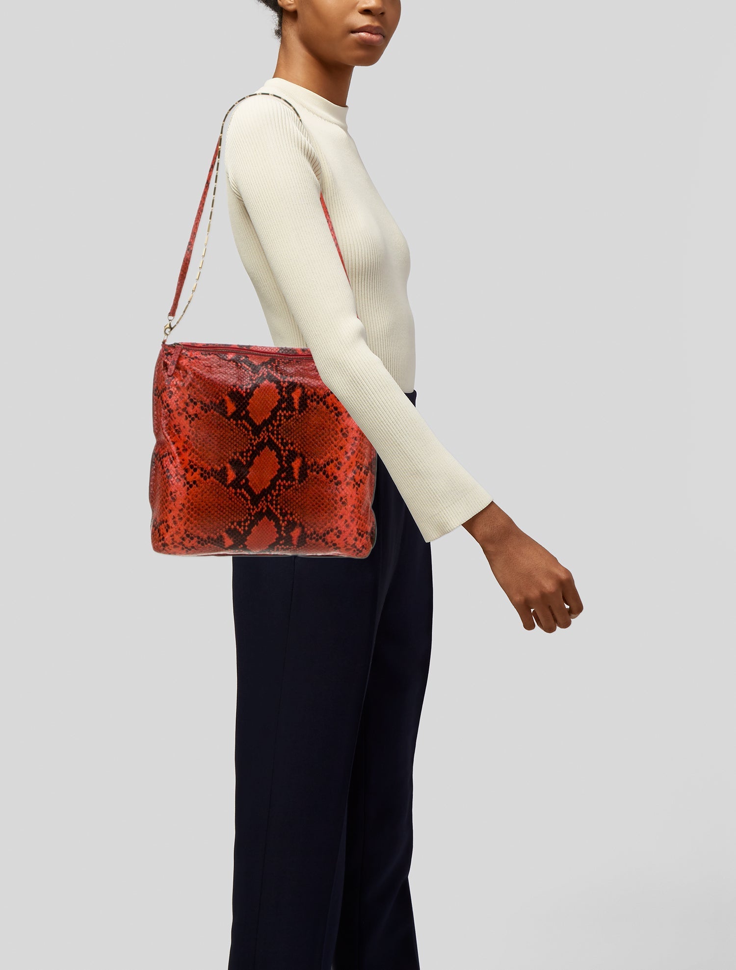 Dries Van Noten Embossed Leather Shoulder Bag