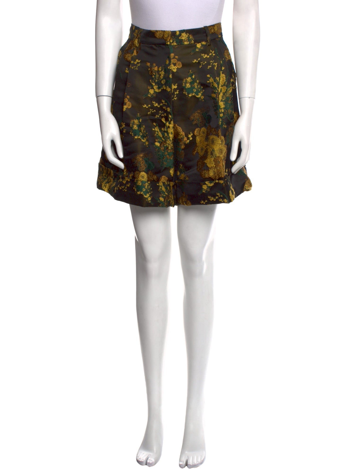 Dries Van Noten Floral Print Mini Shorts