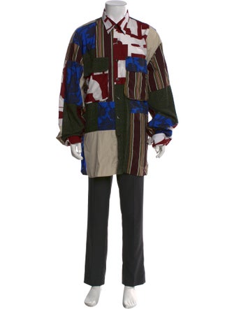 Dries Van Noten Plaid Print Long Sleeve Dress Shirt