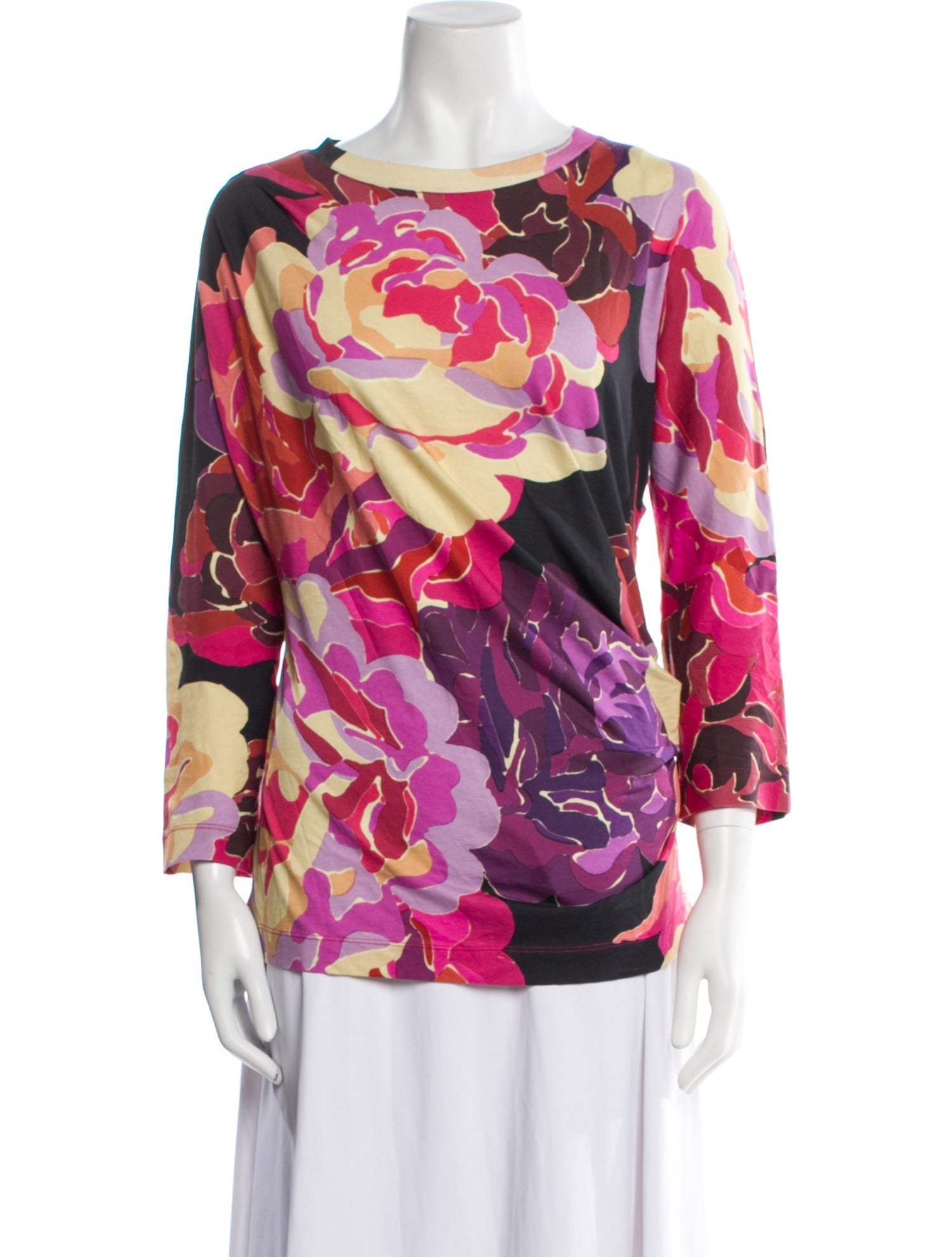 Dries Van Noten Floral Print Bateau Neckline Blouse