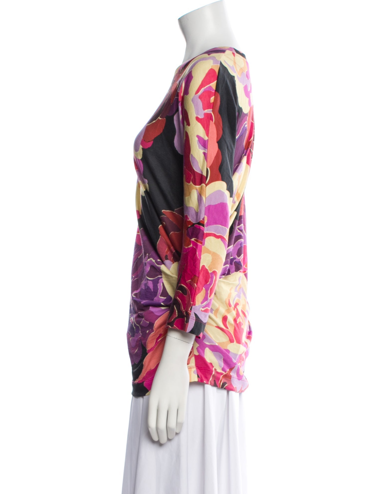 Dries Van Noten Floral Print Bateau Neckline Blouse