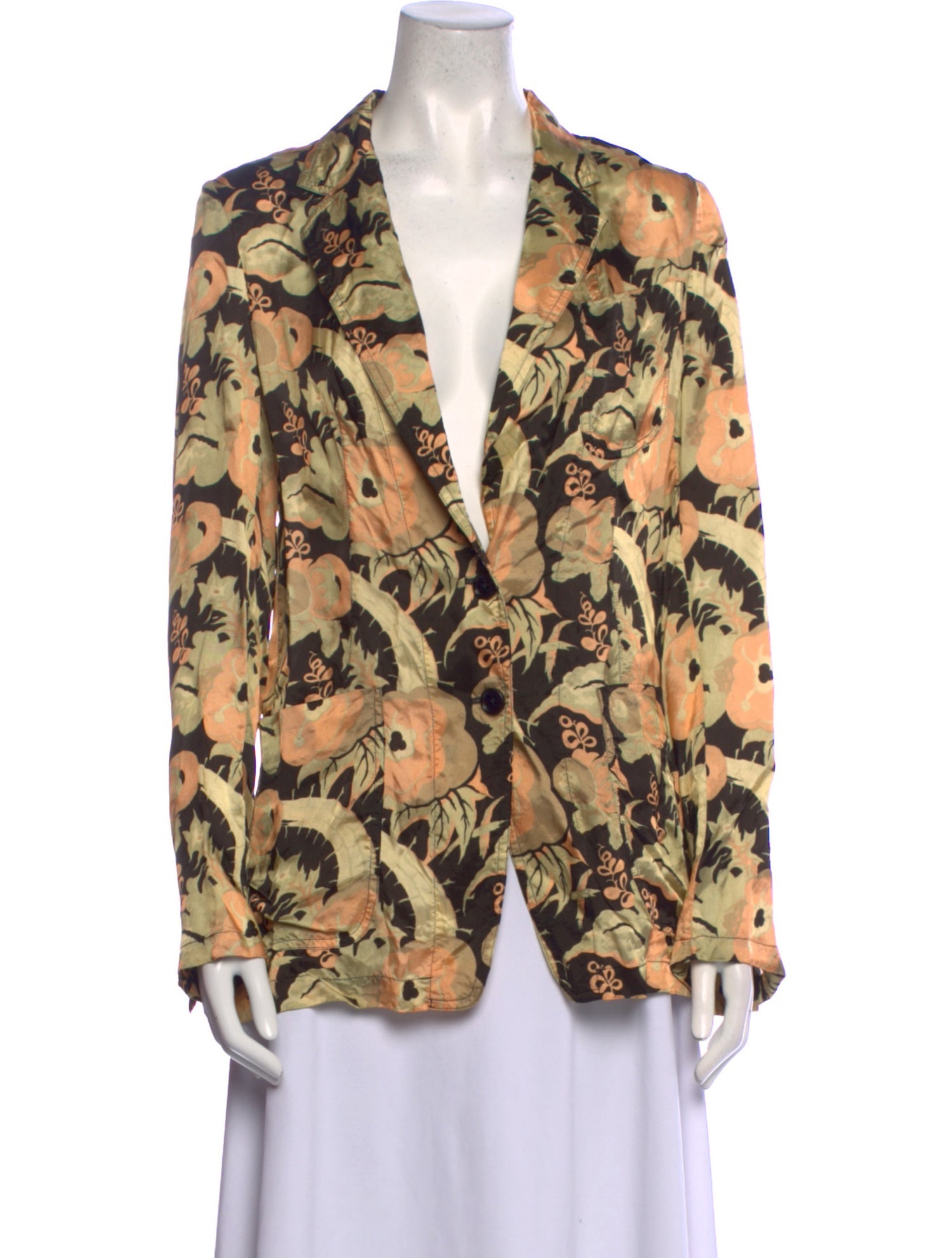 Dries Van Noten Floral Print V-Neck Blouse