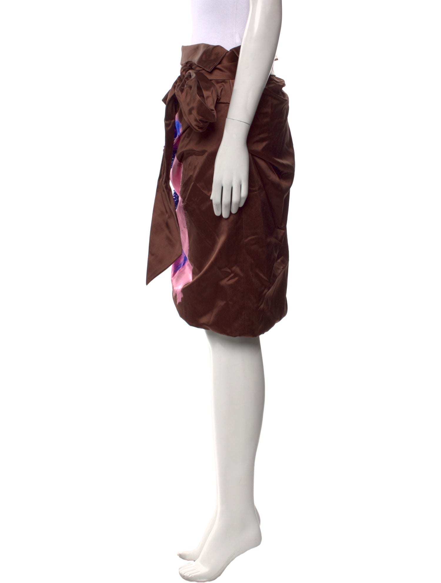 Dries Van Noten Colorblock Pattern Knee-Length Skirt