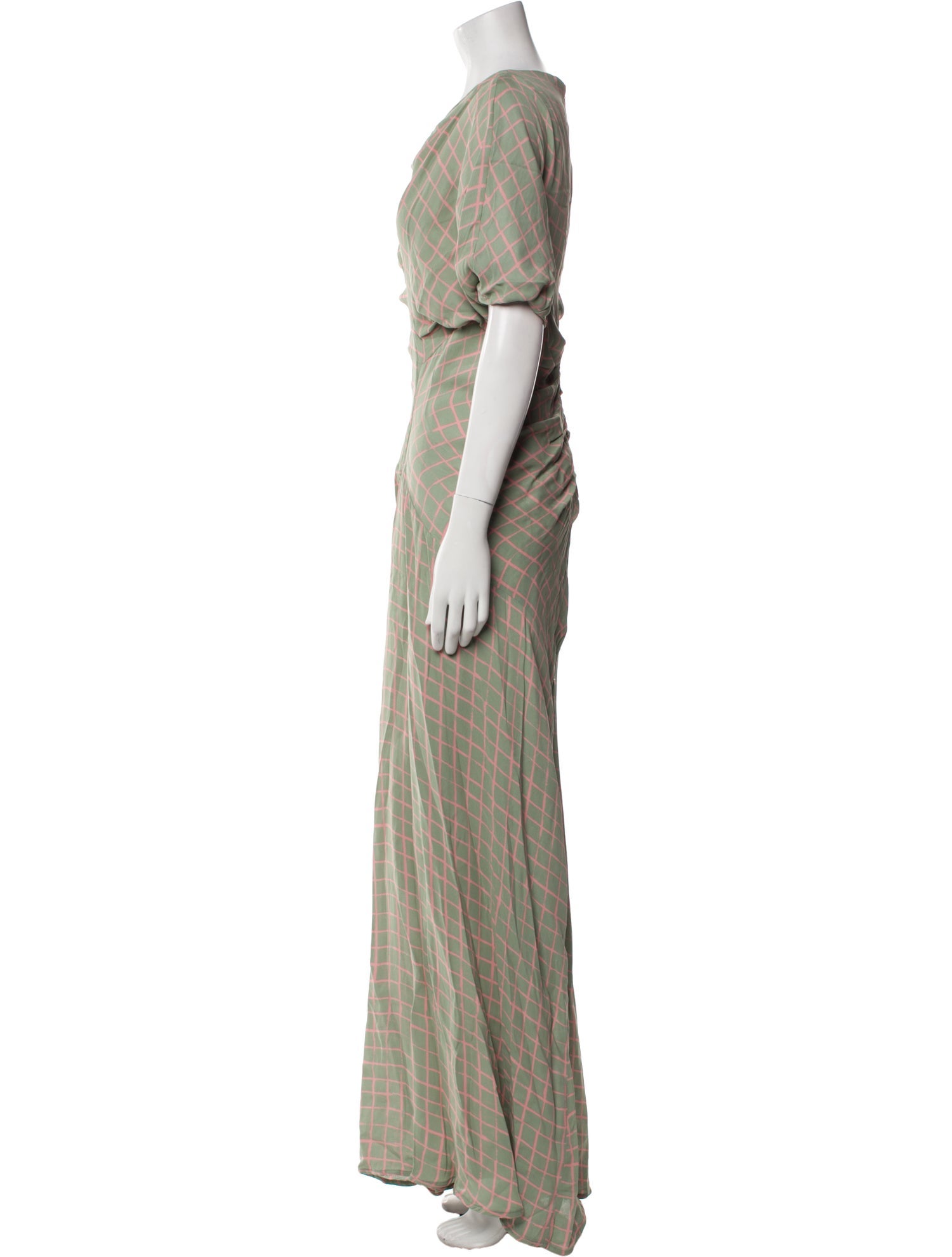 Dries Van Noten Plaid Print Long Dress