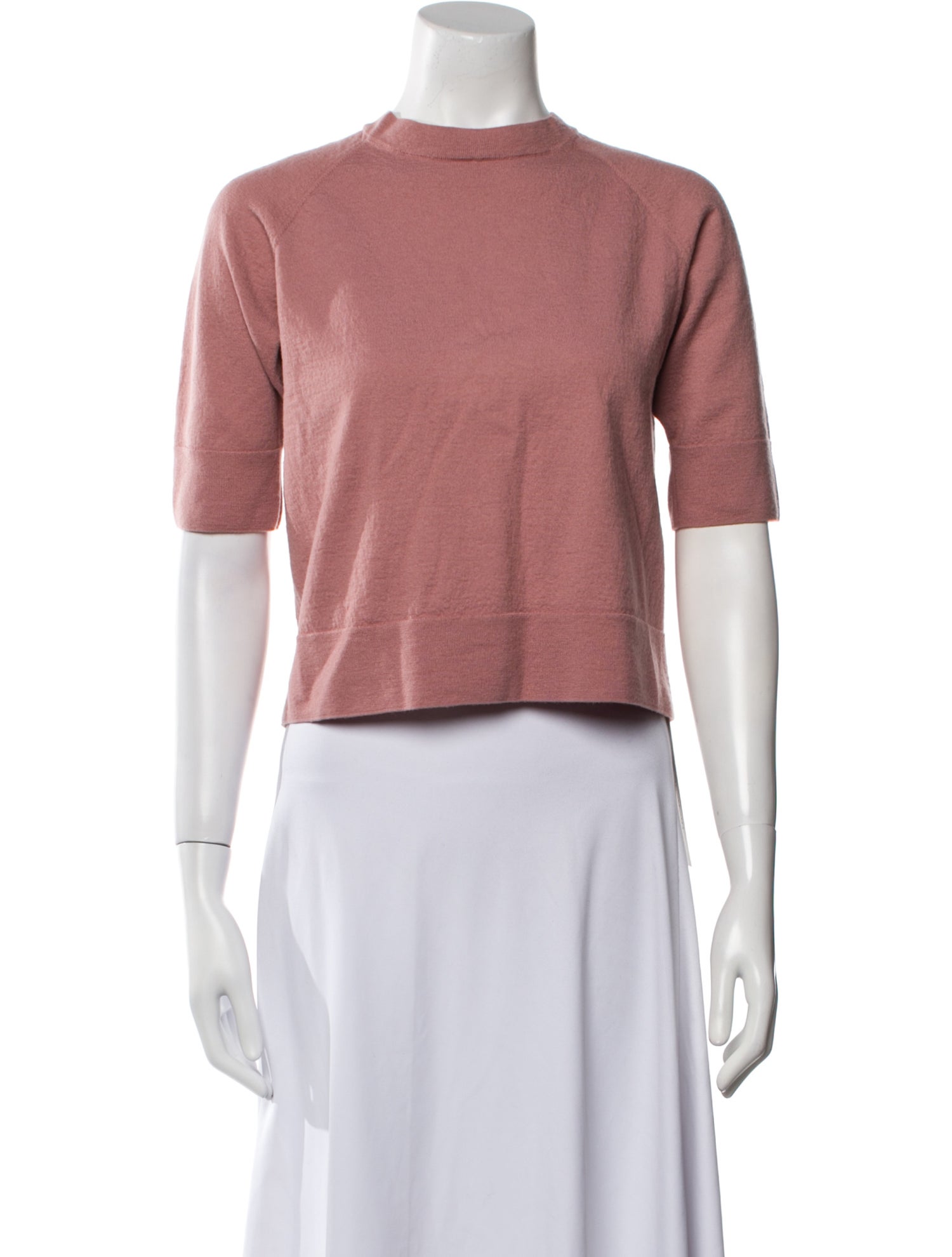 Dries Van Noten Merino Wool Mock Neck Crop Top