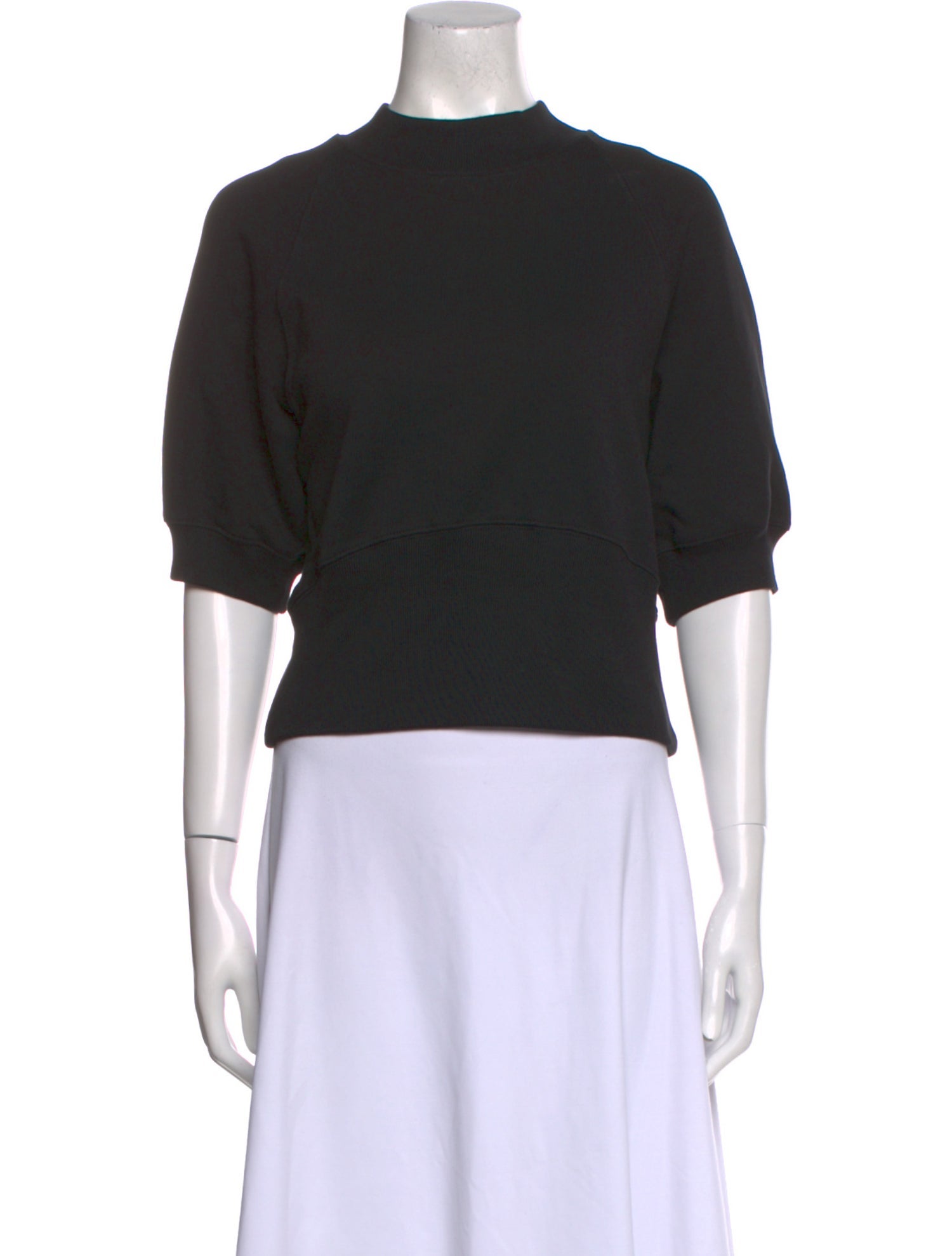 Dries Van Noten Mock Neck Short Sleeve Crop Top