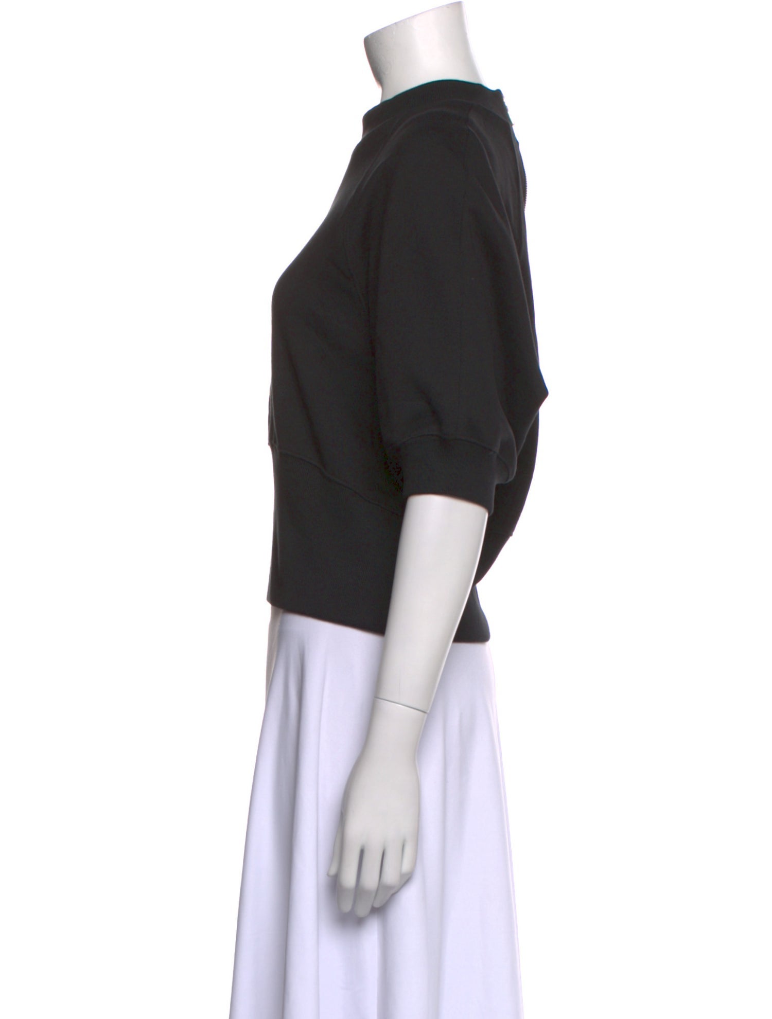 Dries Van Noten Mock Neck Short Sleeve Crop Top