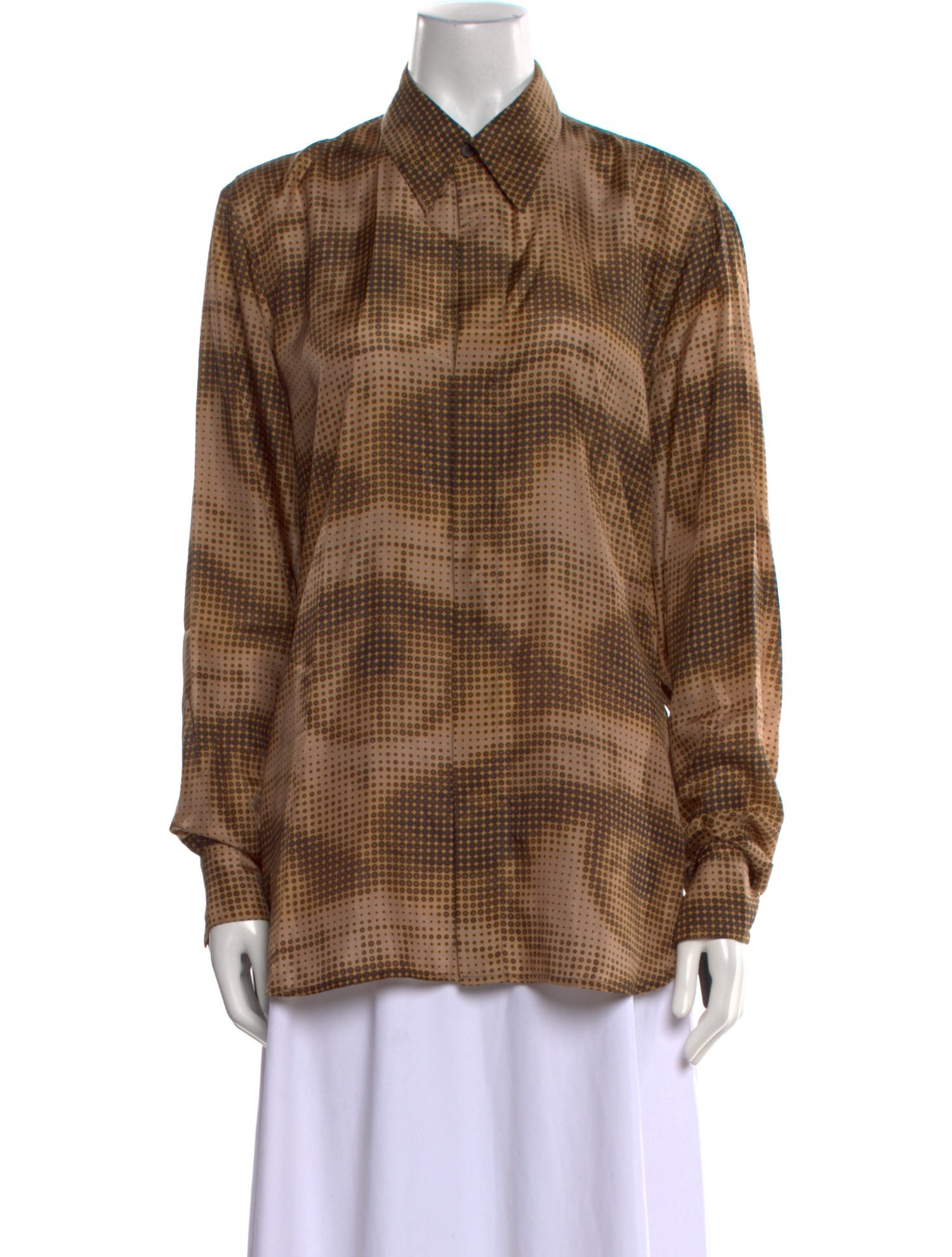 Dries Van Noten Silk Plaid Print Shirt