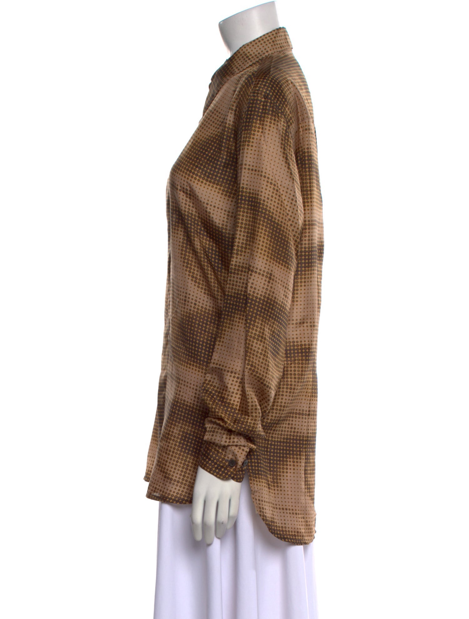 Dries Van Noten Silk Plaid Print Shirt