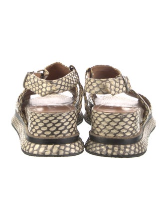 Dries Van Noten Snakeskin Animal Print Slides