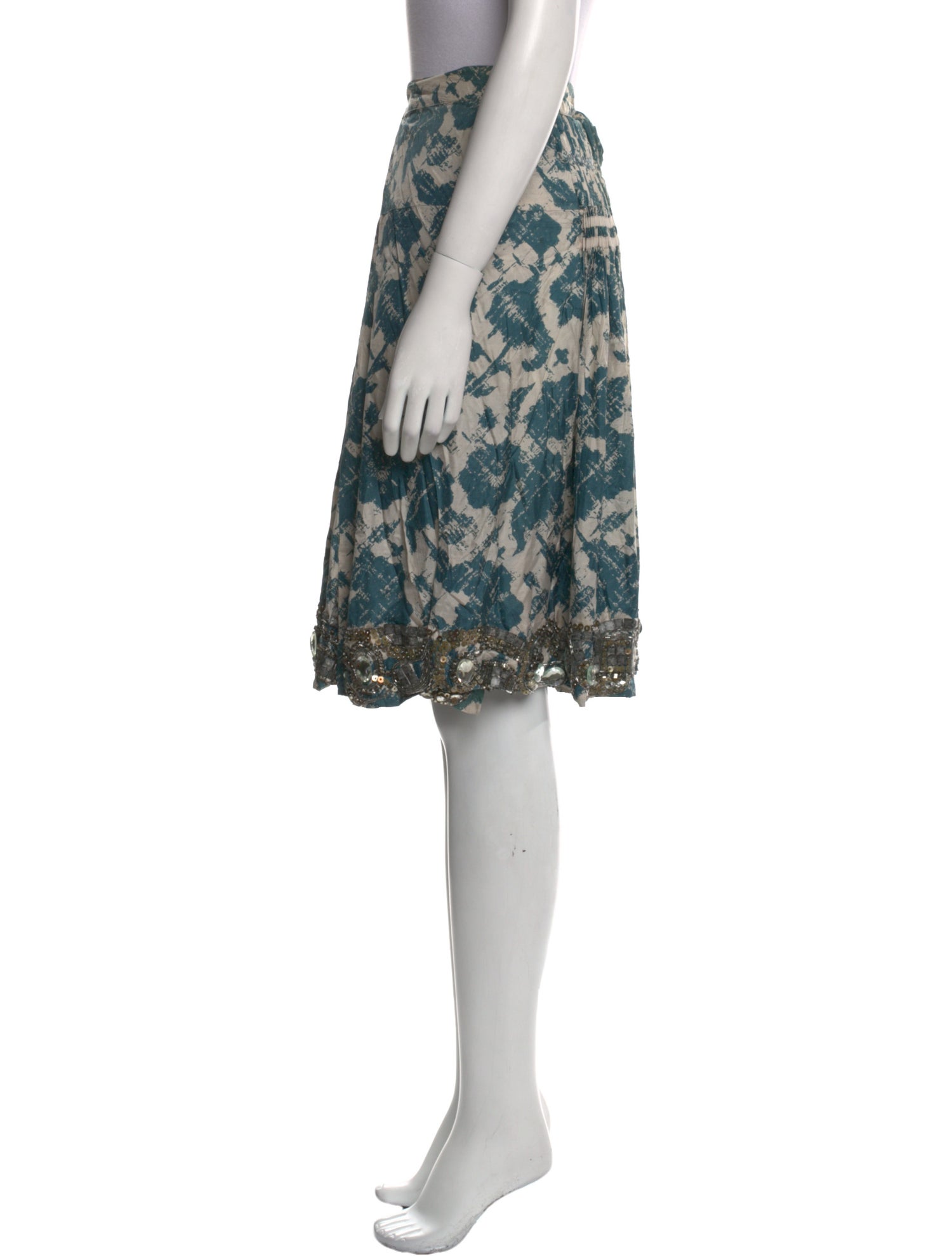 Dries Van Noten Silk Knee-Length Skirt