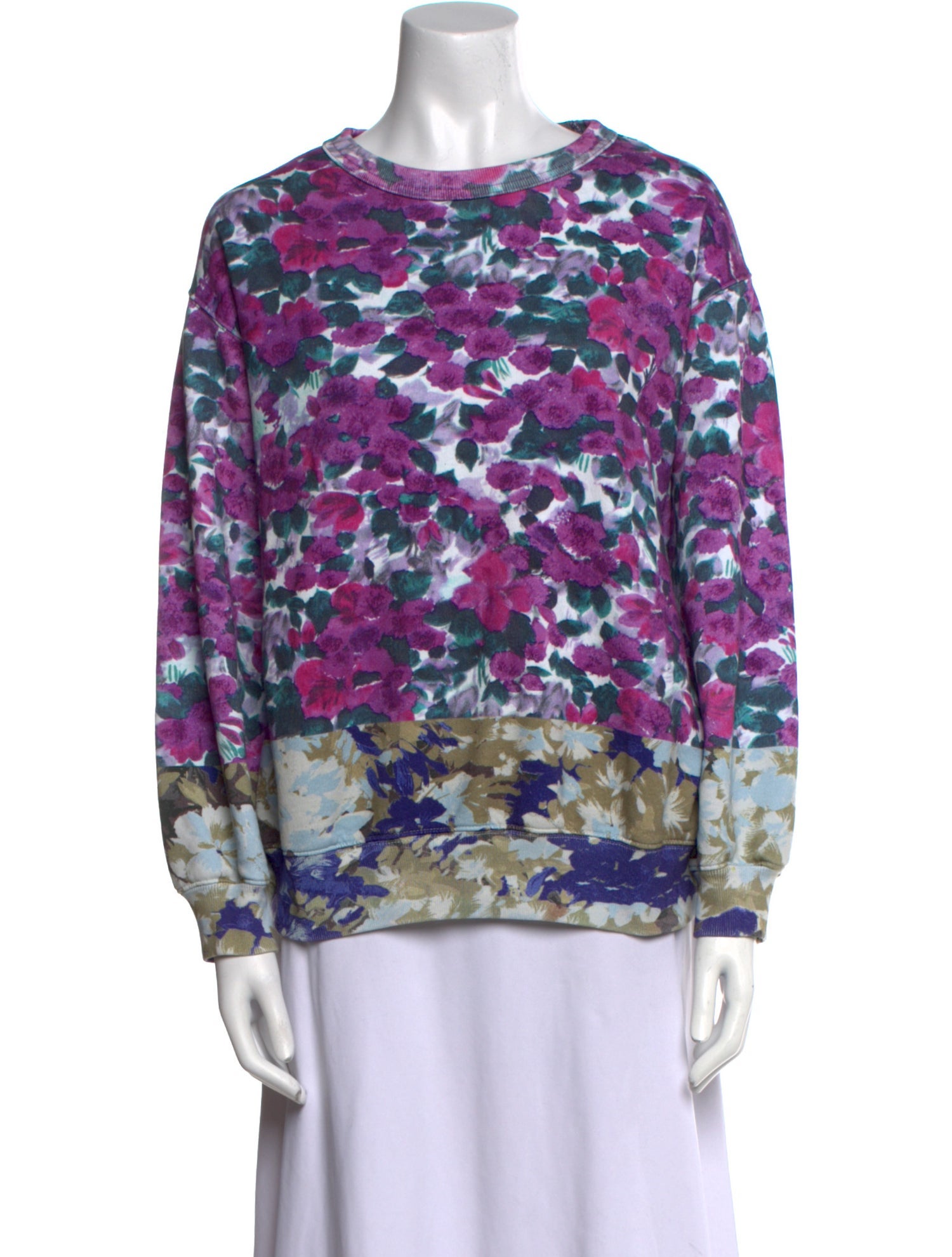 Dries Van Noten Floral Print Scoop Neck Sweatshirt