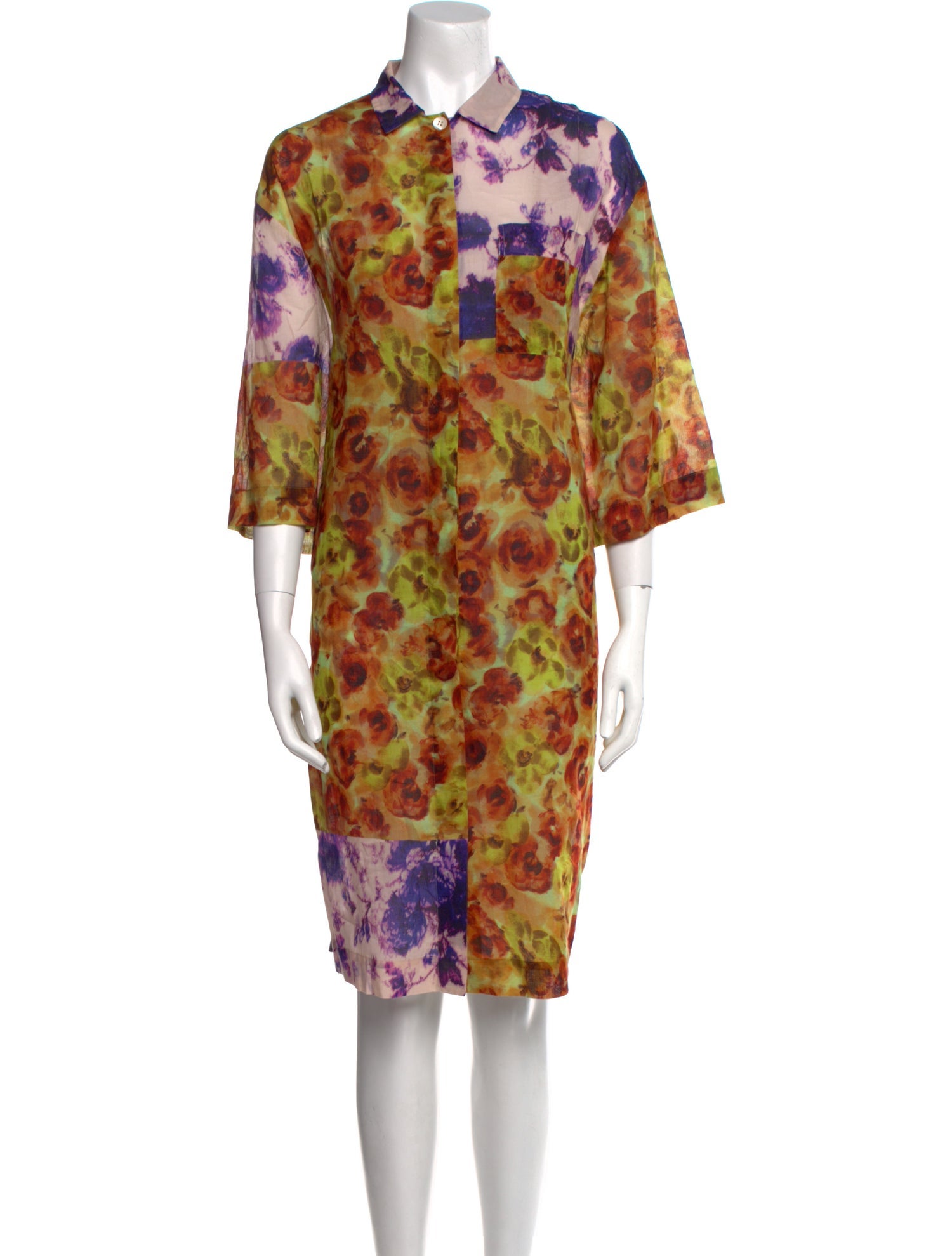 Dries Van Noten Floral Print Knee-Length Dress