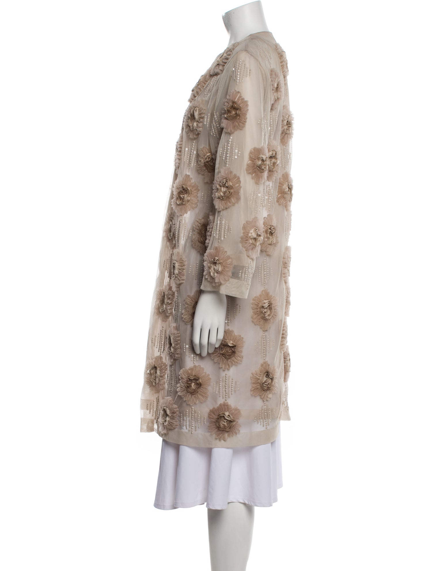 Dries Van Noten Silk Floral Print Coat