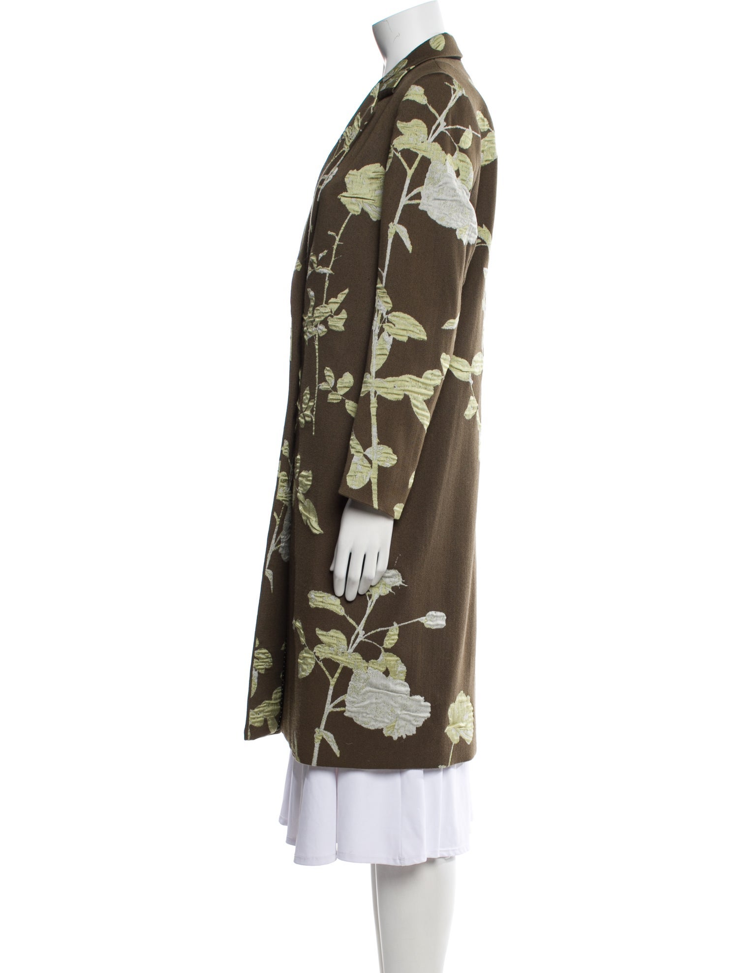 Dries Van Noten Floral Print Trench Coat