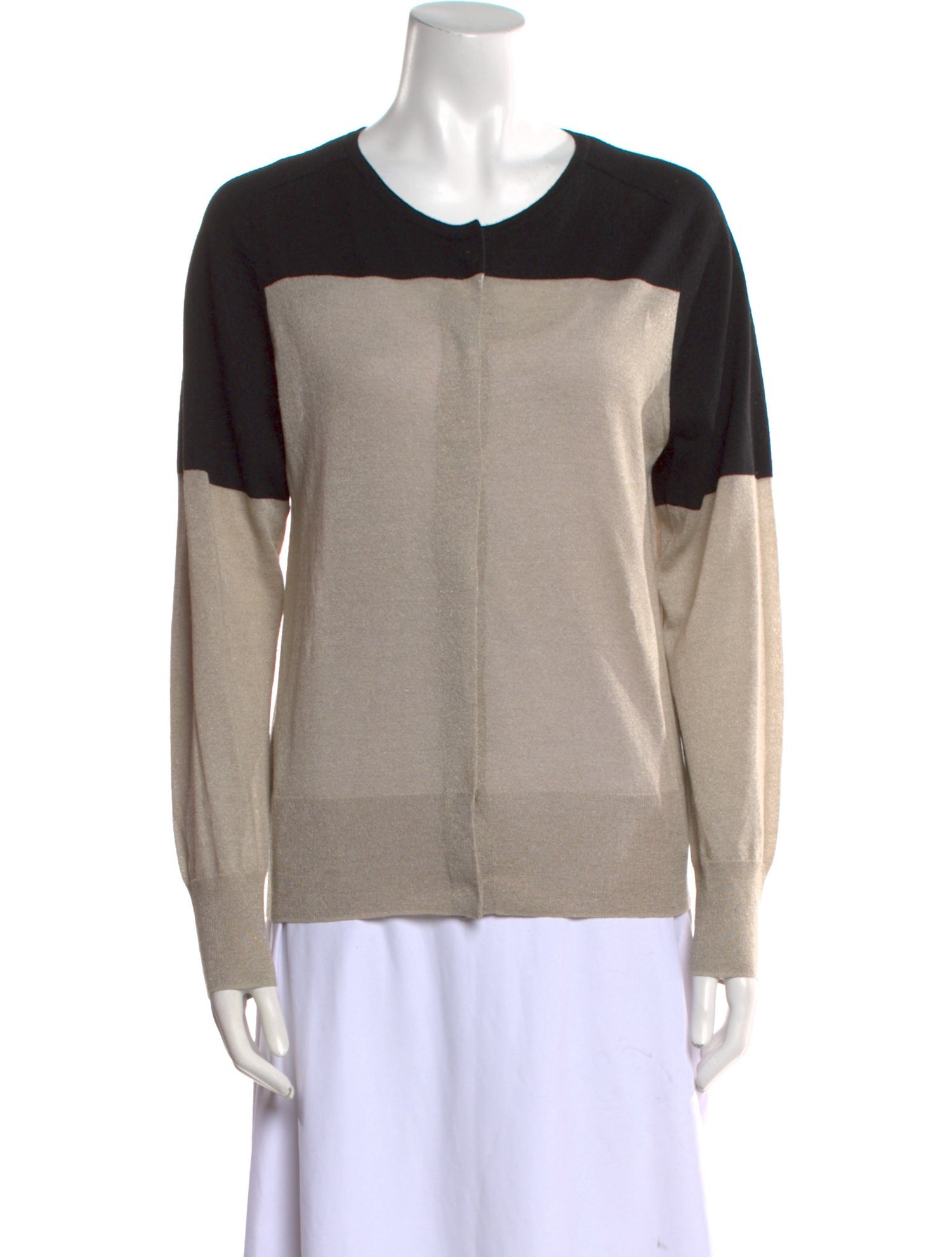 Dries Van Noten Colorblock Pattern Crew Neck Sweater