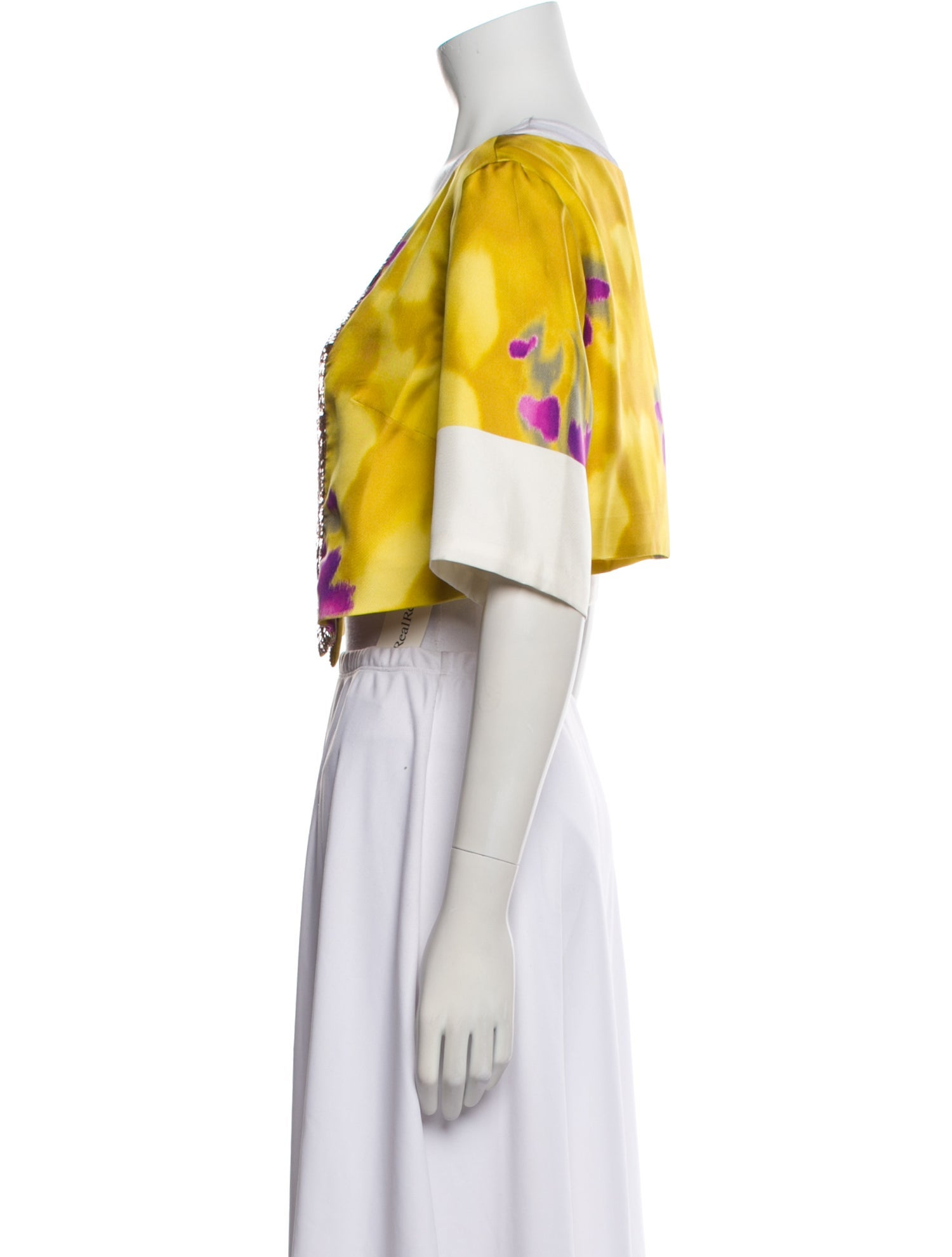 Dries Van Noten Silk Floral Print Crop Top