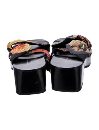Dries Van Noten Silk Floral Print Slides