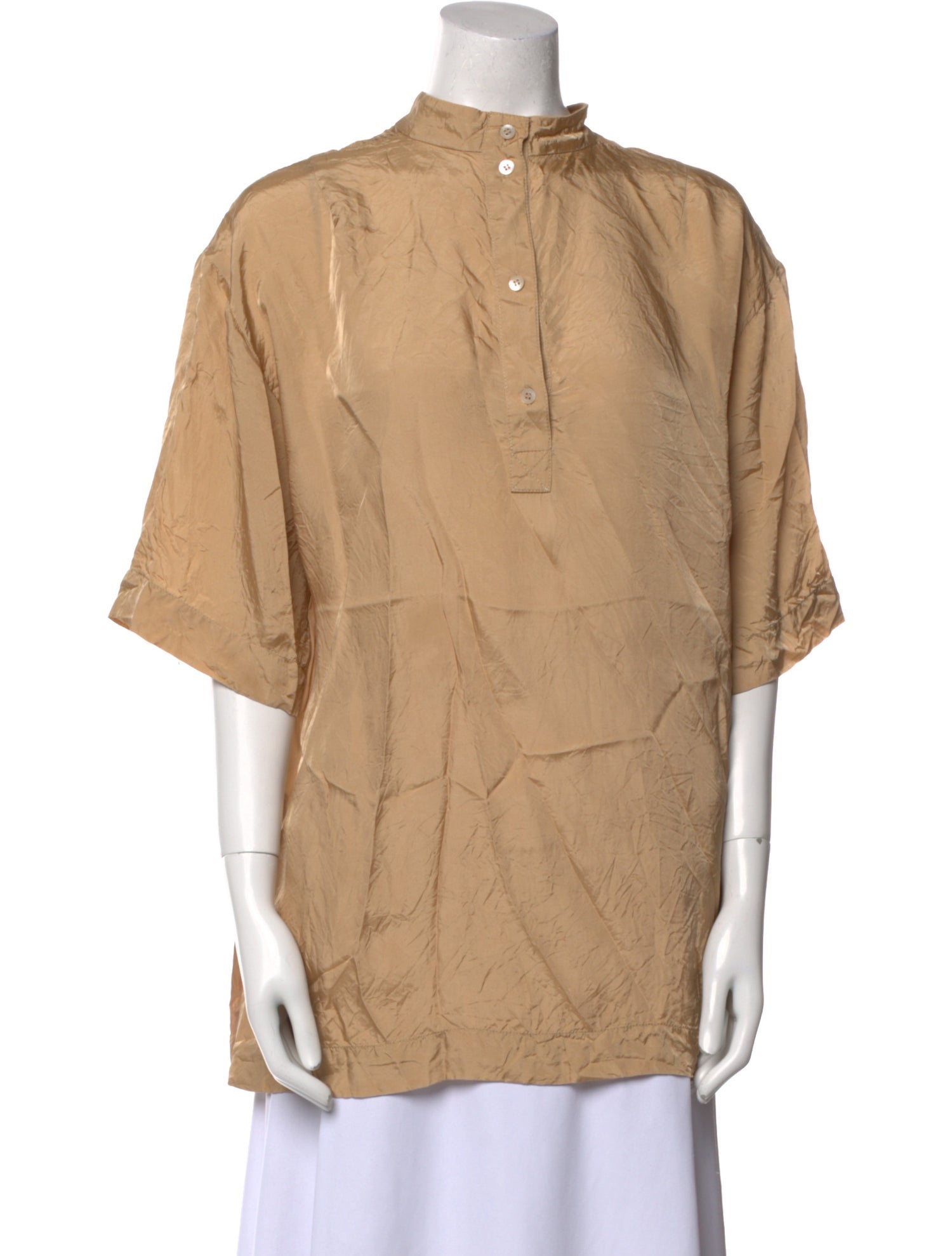 Dries Van Noten Mock Neck Short Sleeve Tunic
