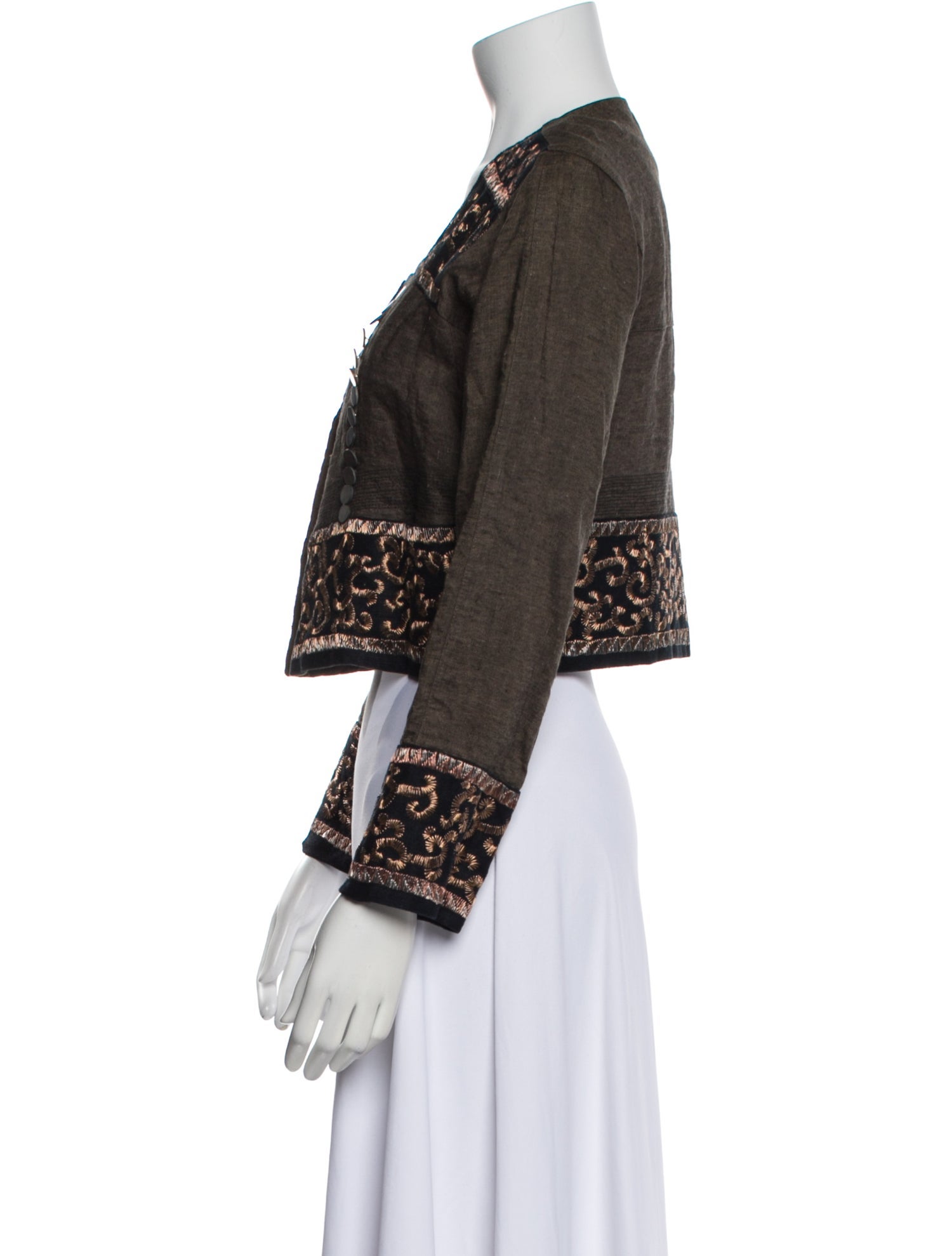 Dries Van Noten Linen Printed Evening Jacket