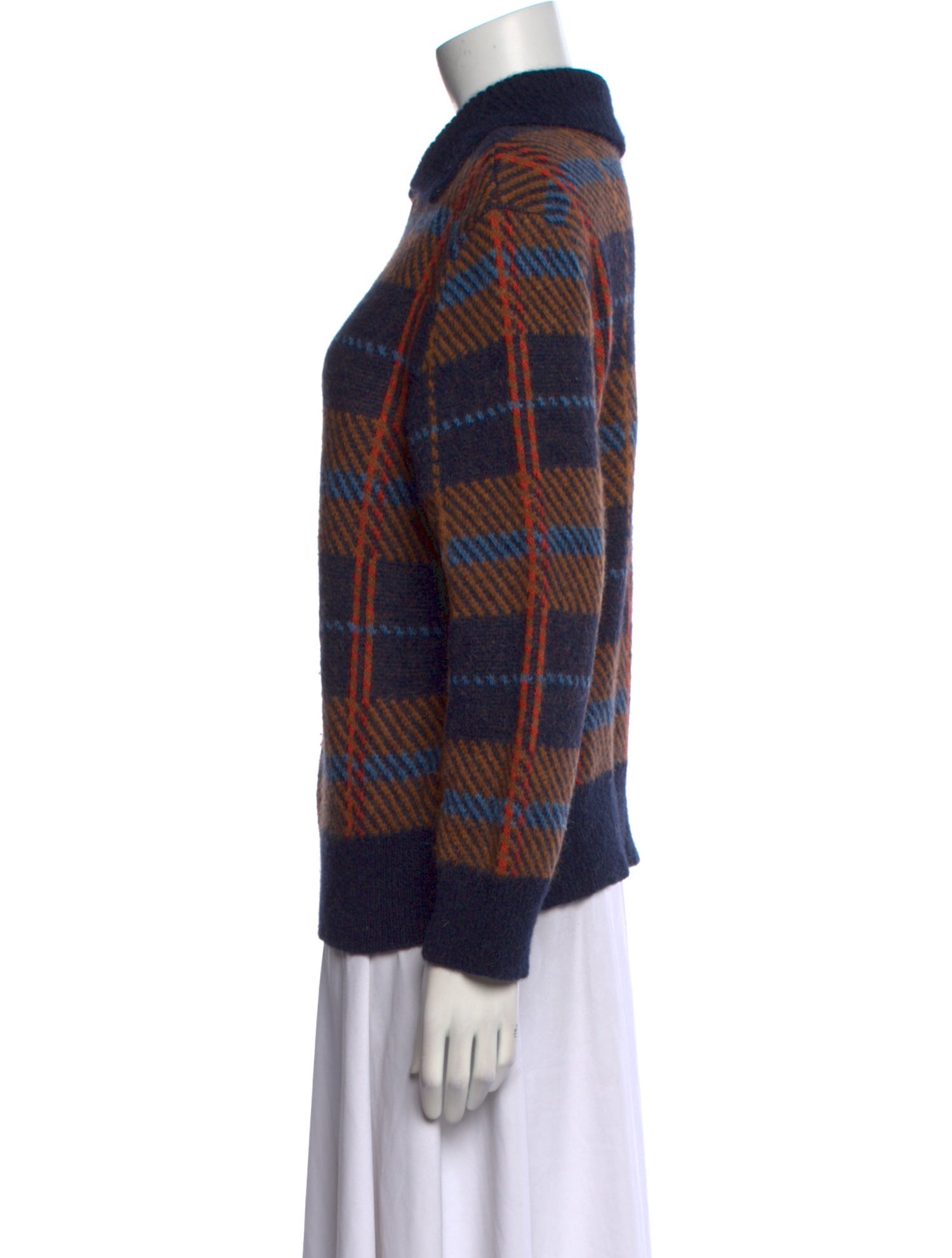 Dries Van Noten Alpaca Plaid Print Sweater