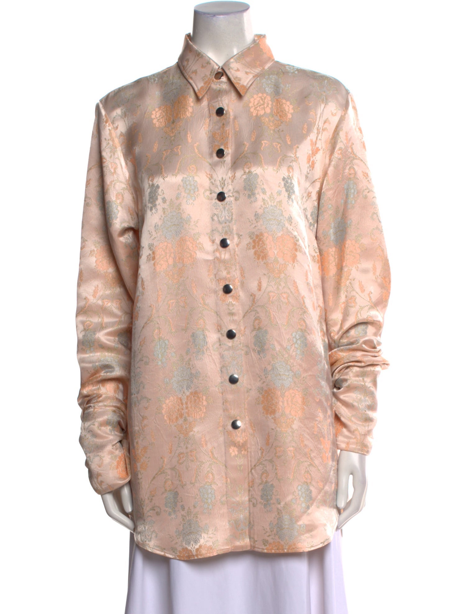 Dries Van Noten Printed Long Sleeve Button-Up Top