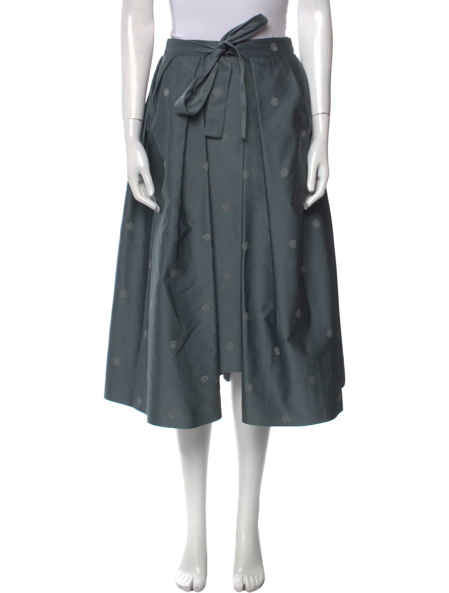 Dries Van Noten Pleated Accents Midi Length Skirt