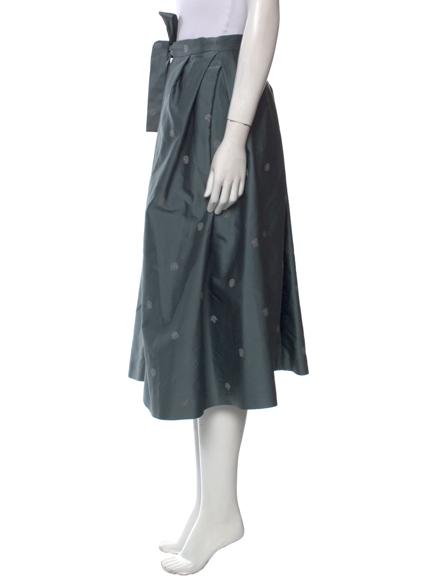 Dries Van Noten Pleated Accents Midi Length Skirt