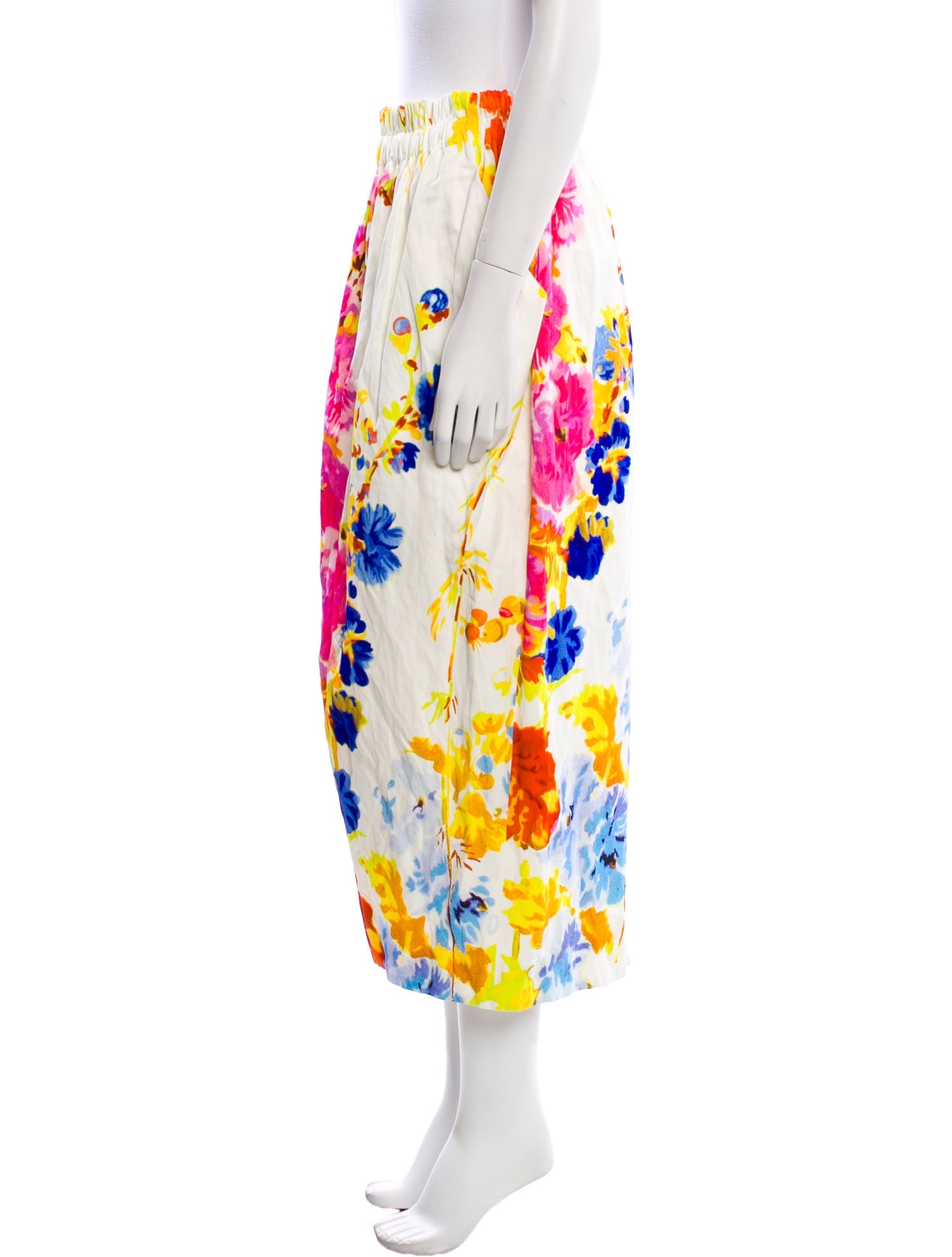 Dries Van Noten Floral Print Midi Length Skirt