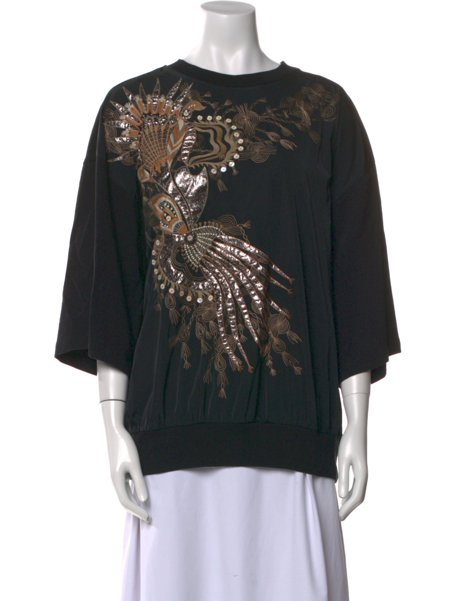 Dries Van Noten Graphic Print Scoop Neck Sweatshirt