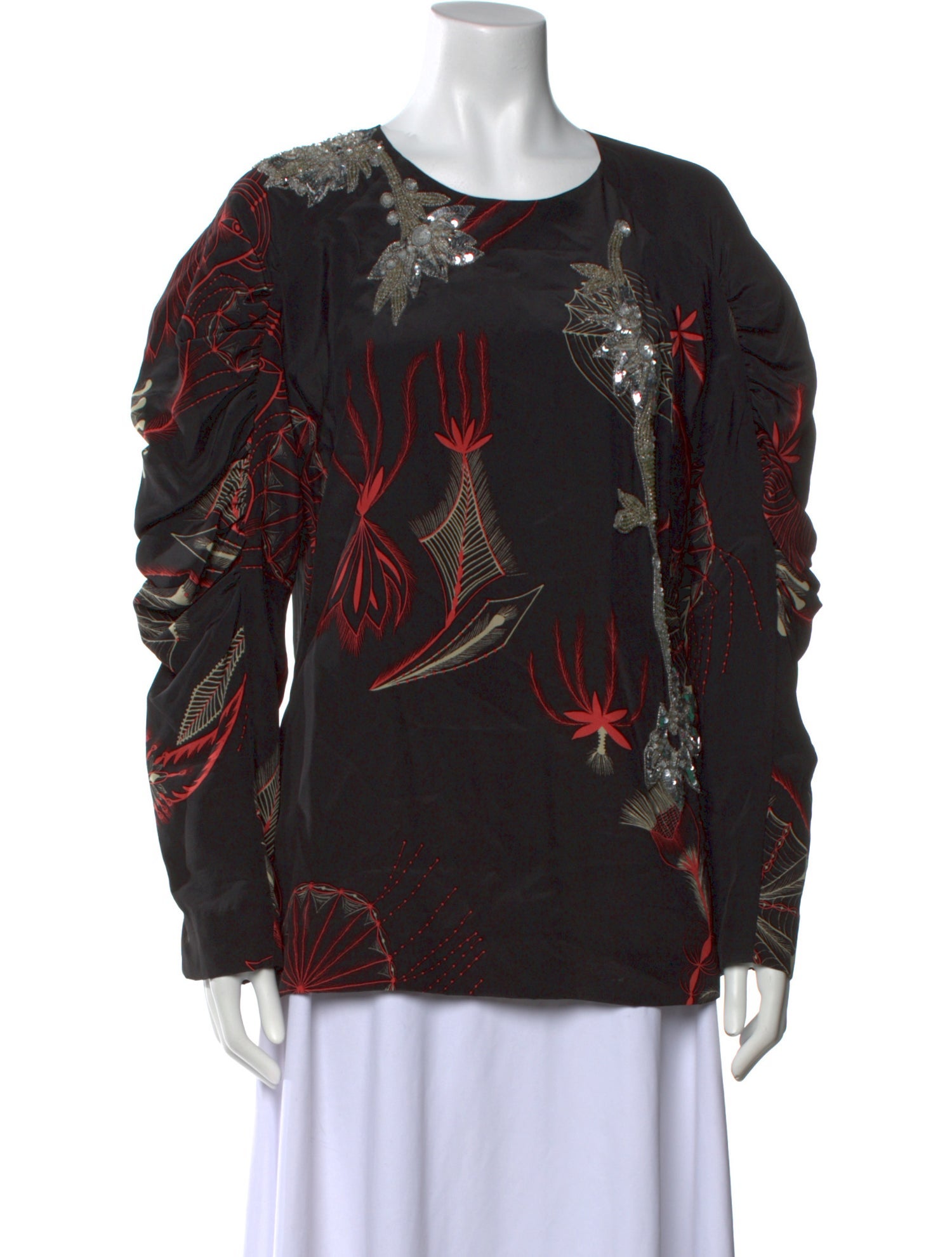 Dries Van Noten Silk Printed Sweatshirt