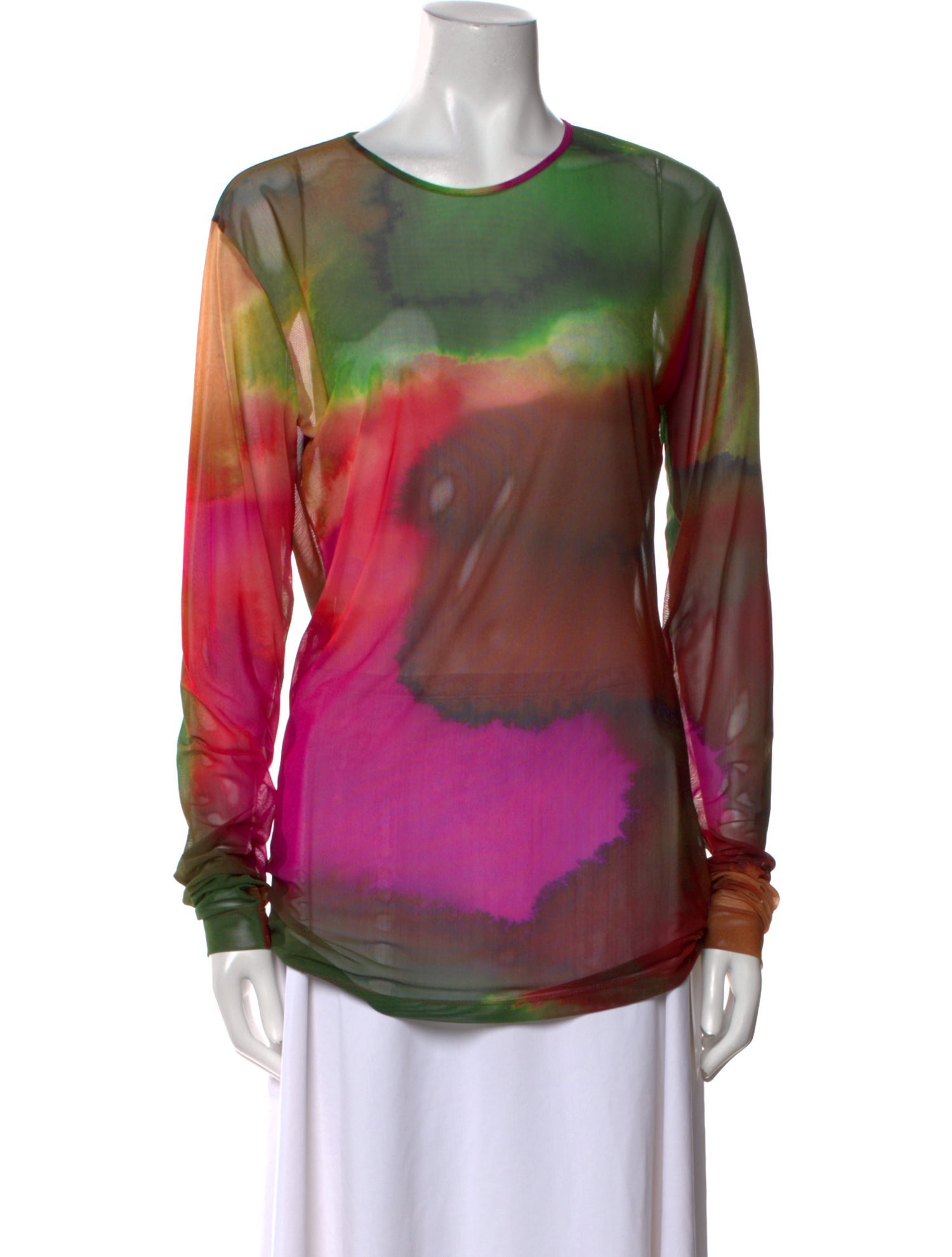 Dries Van Noten Tie-Dye Print Scoop Neck Top