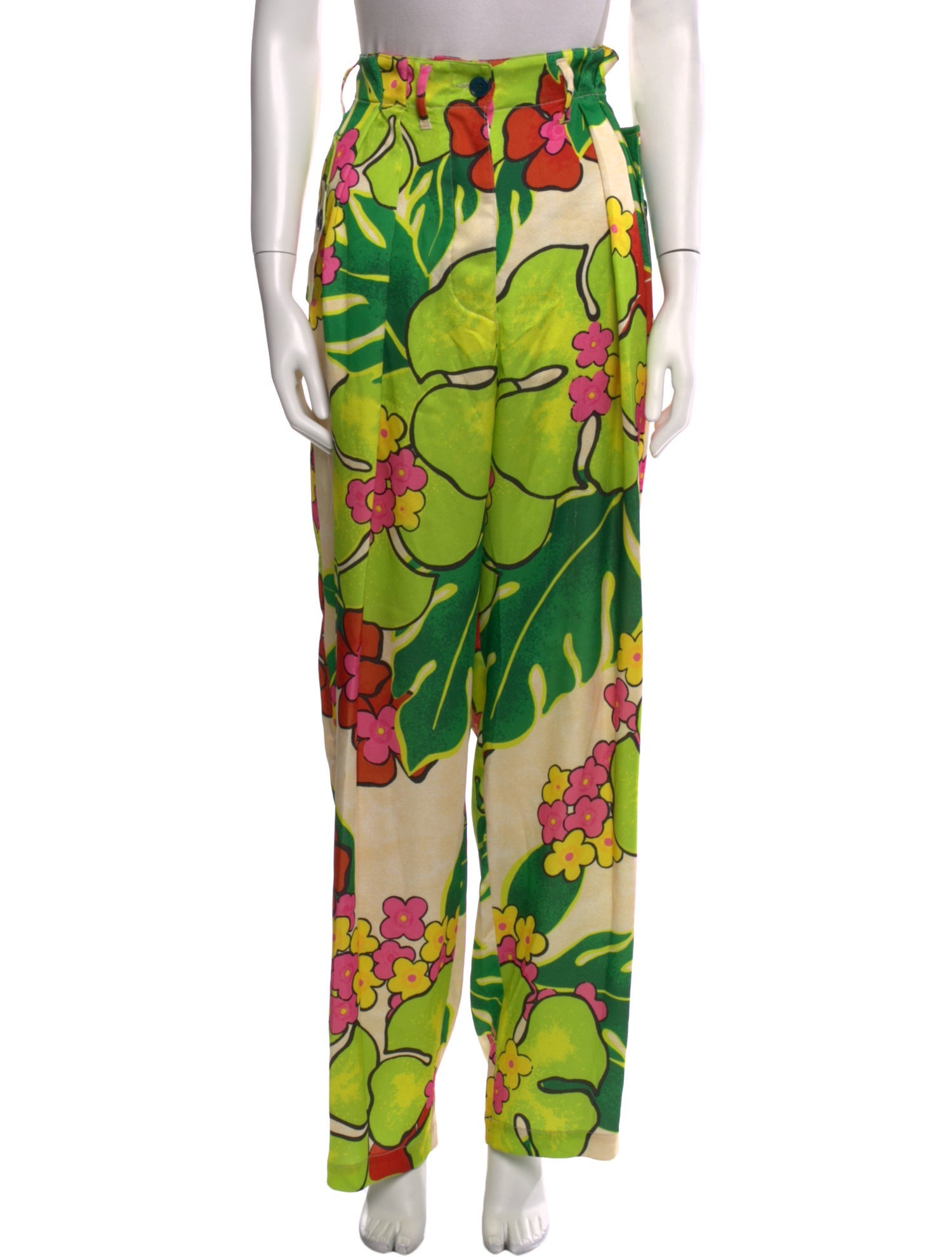 Dries Van Noten Floral Print Wide Leg Pants