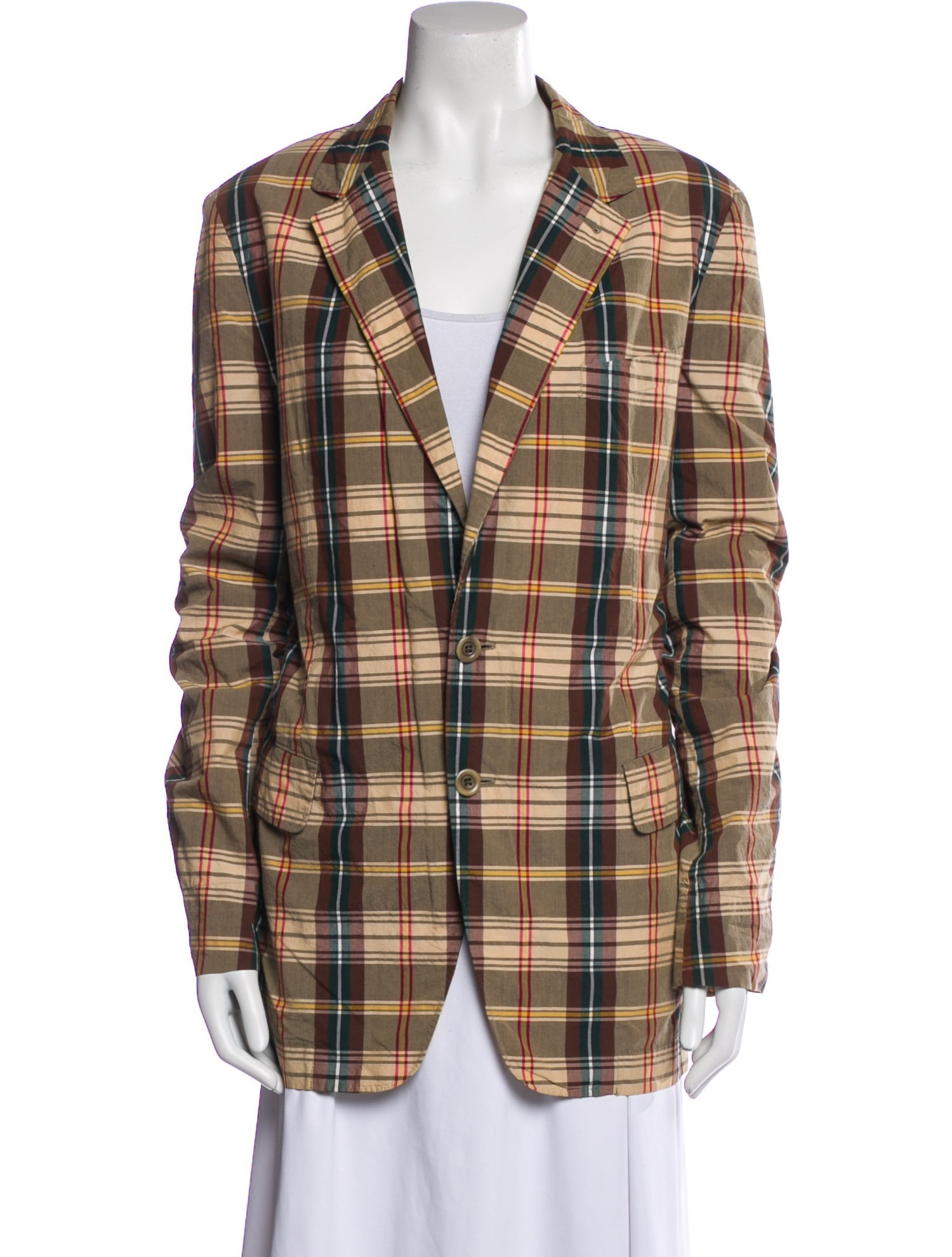 Dries Van Noten Plaid Print Blazer