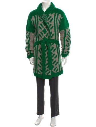 Dries Van Noten Printed Mock Neck Cardigan