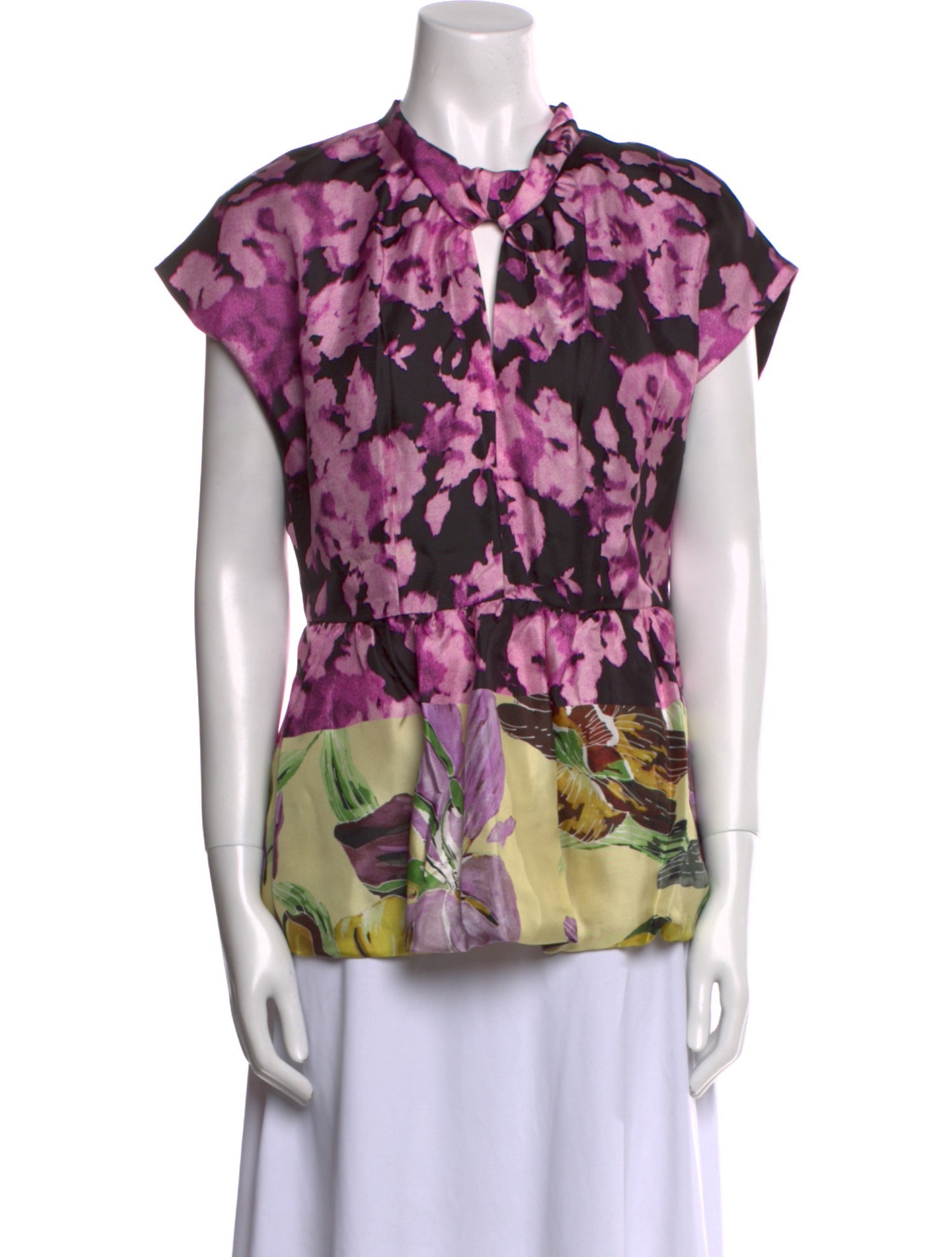 Dries Van Noten Silk Floral Print Blouse