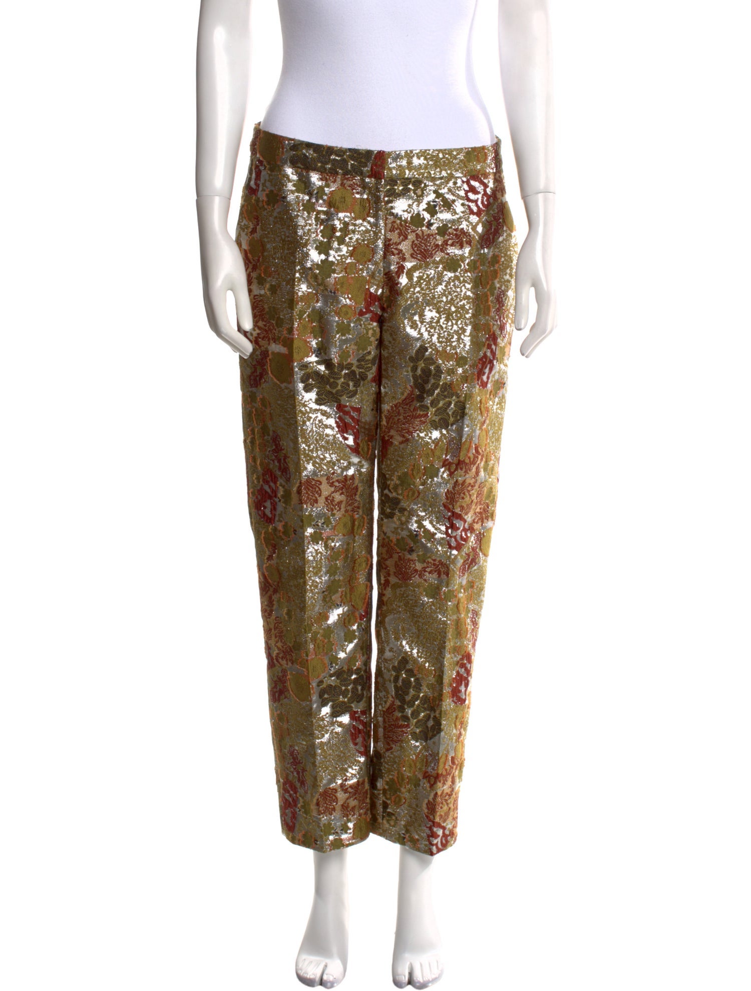 Dries Van Noten Floral Print Straight Leg Pants