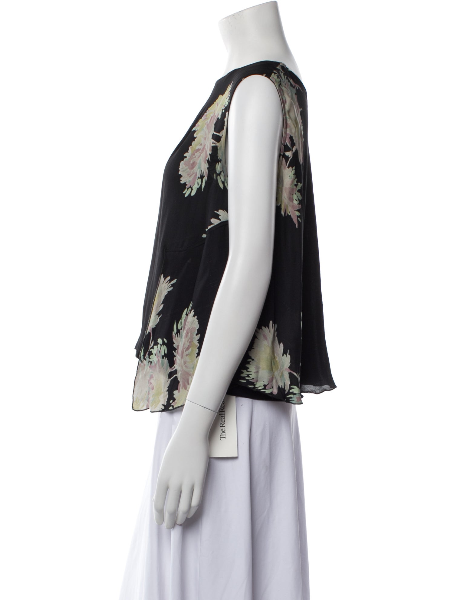 Dries Van Noten Silk Floral Print Top