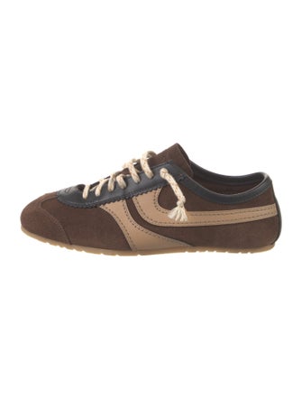 Dries Van Noten Suede Colorblock Pattern Sneakers