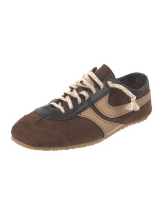 Dries Van Noten Suede Colorblock Pattern Sneakers