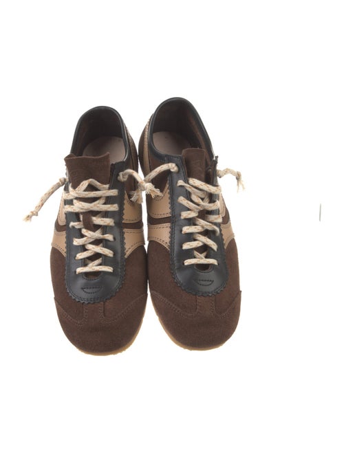 Dries Van Noten Suede Colorblock Pattern Sneakers