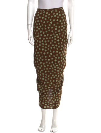 Dries Van Noten Polka Dot Print Midi Length Skirt