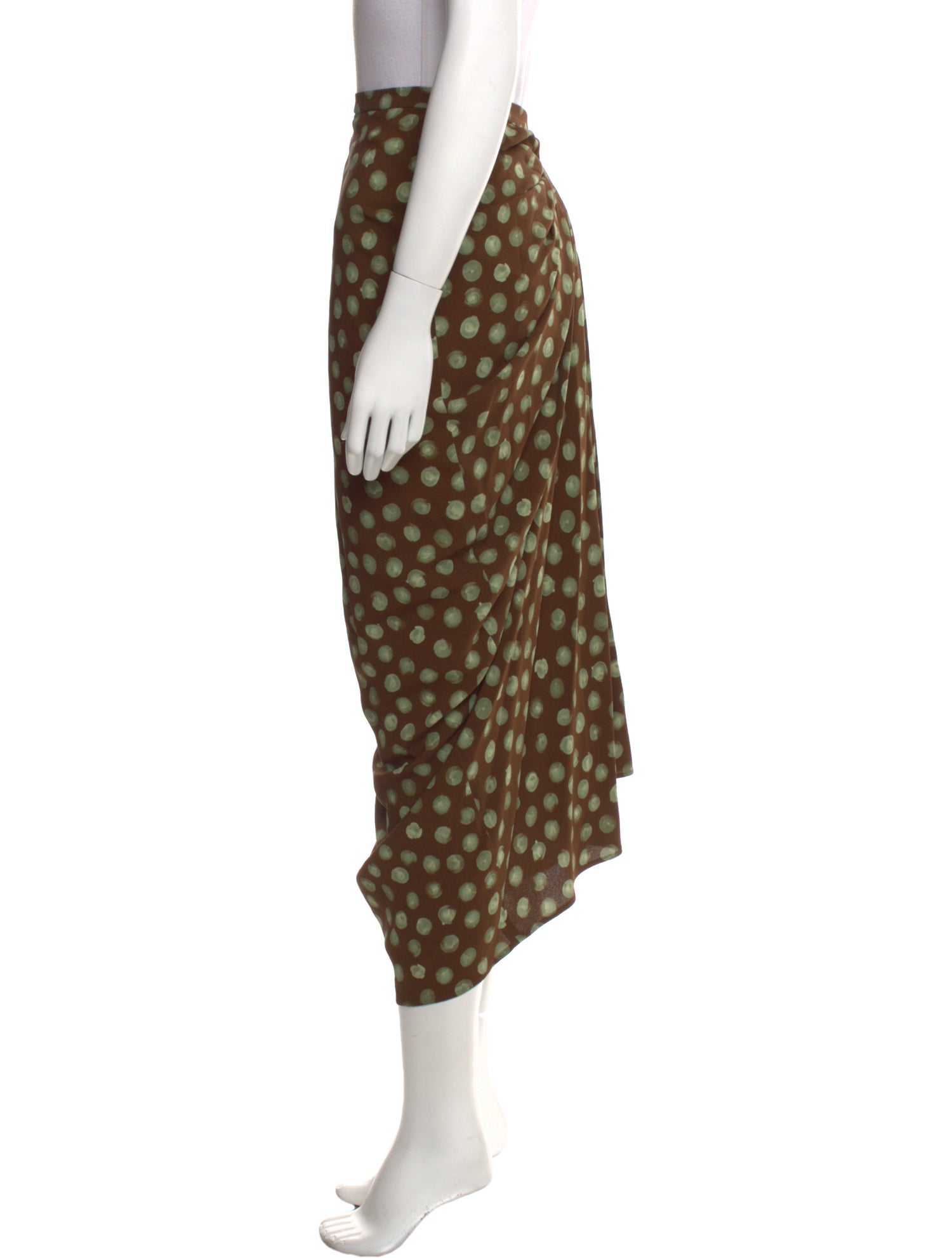 Dries Van Noten Polka Dot Print Midi Length Skirt