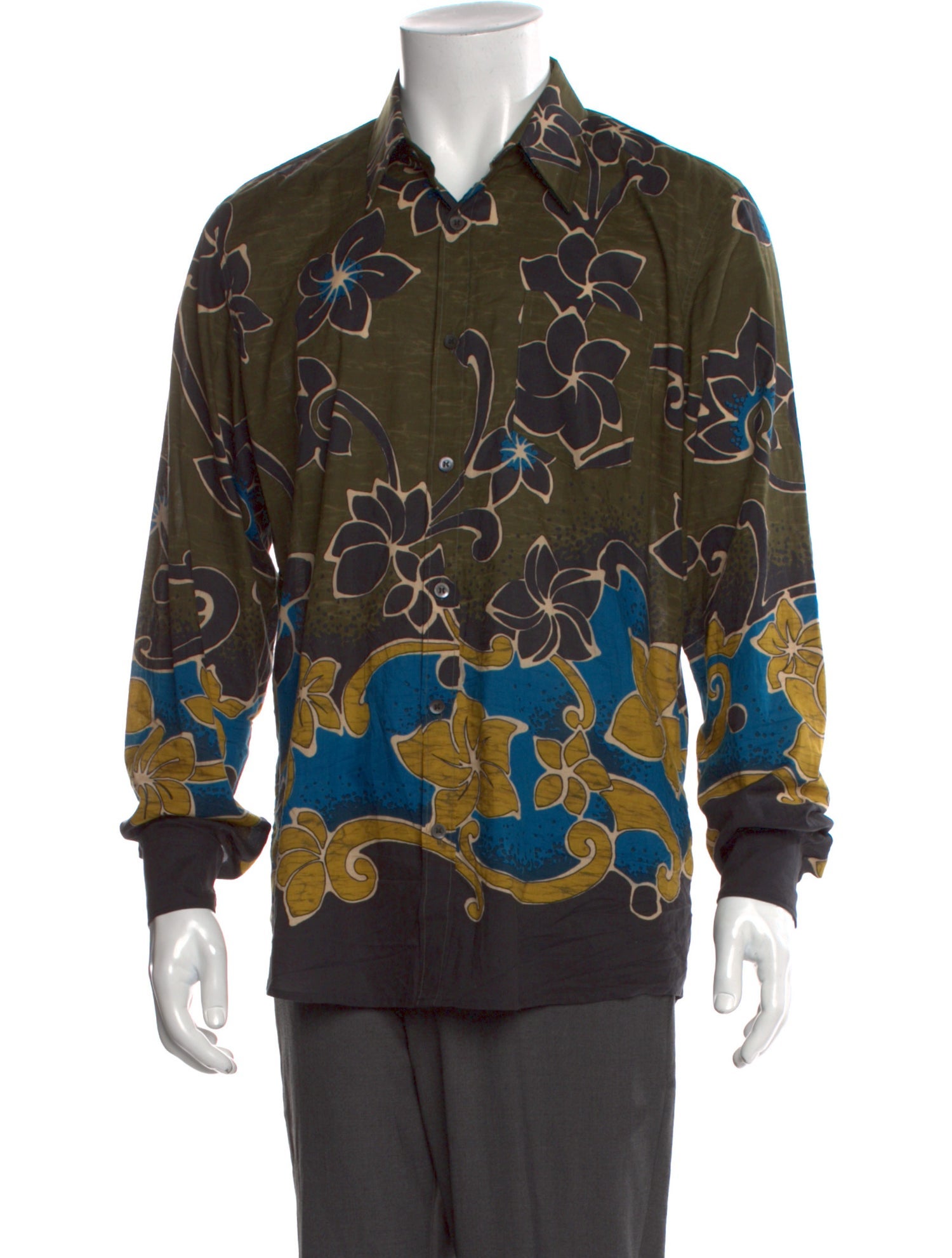 Dries Van Noten Floral Print Long Sleeve Shirt