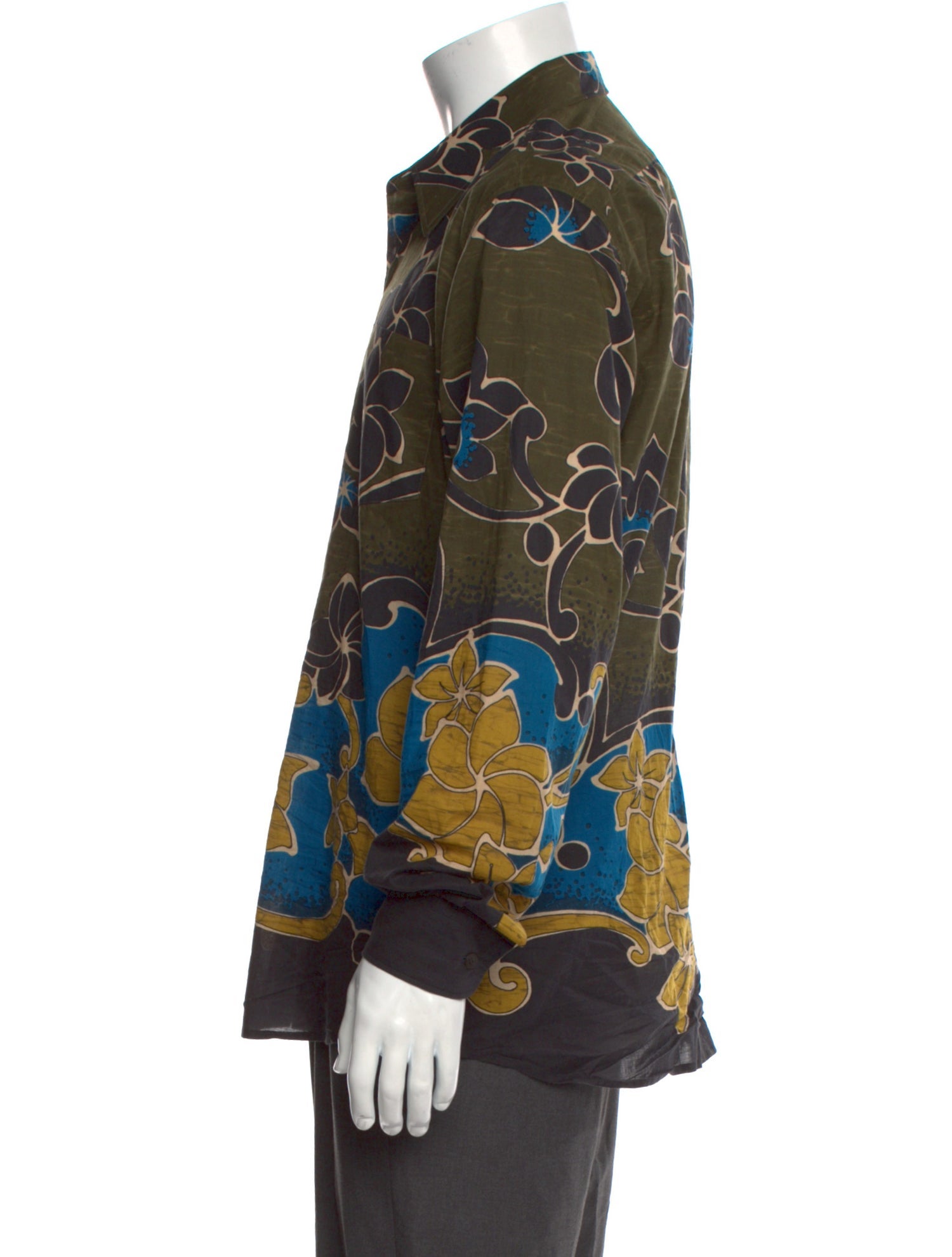 Dries Van Noten Floral Print Long Sleeve Shirt