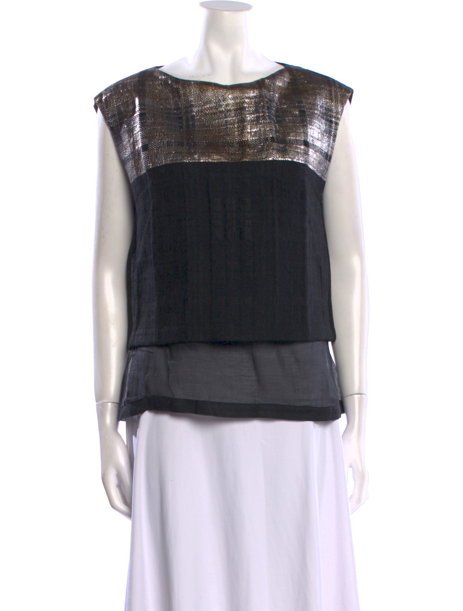 Dries Van Noten Bateau Neckline Short Sleeve Blouse