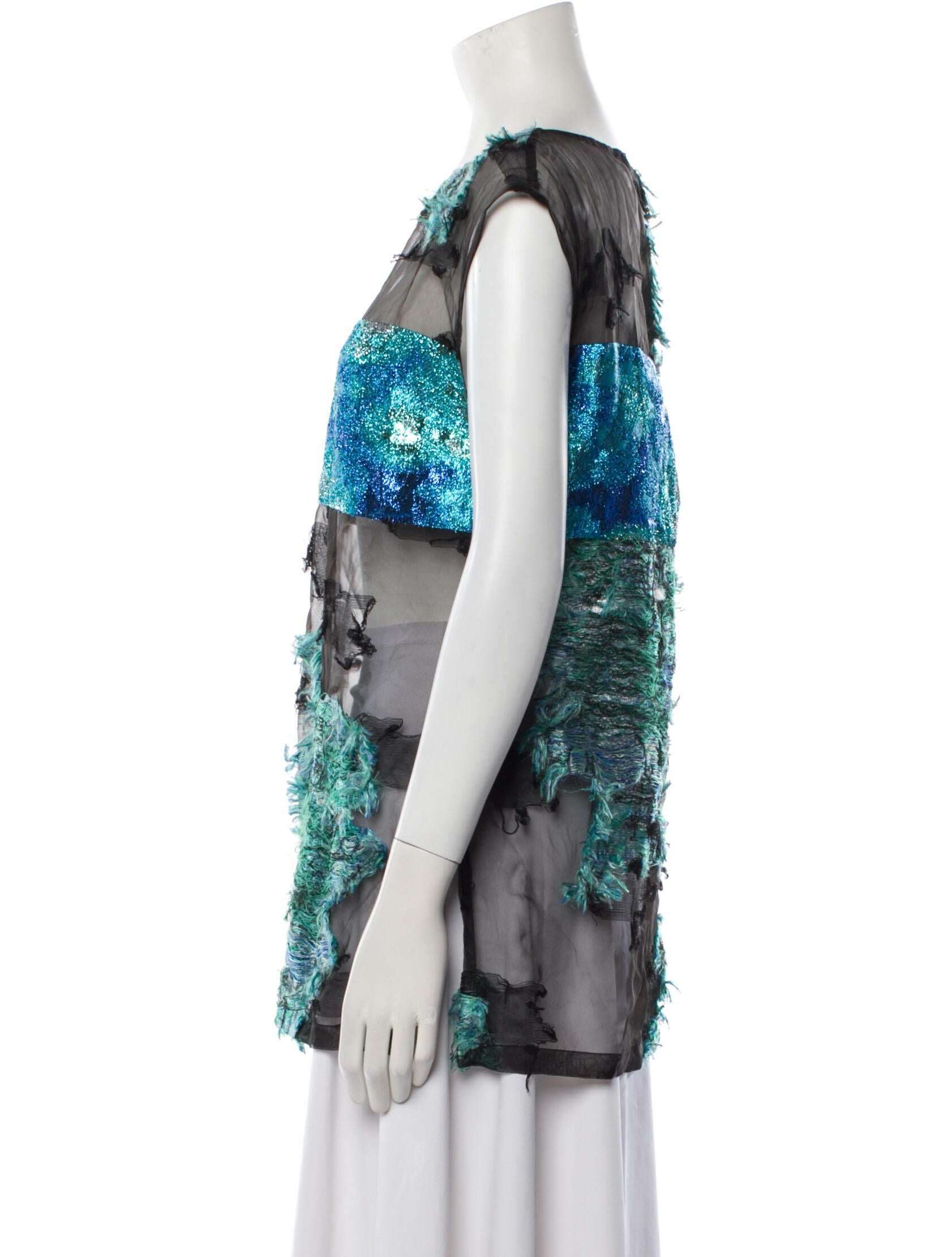 Dries Van Noten Printed Bateau Neckline Blouse